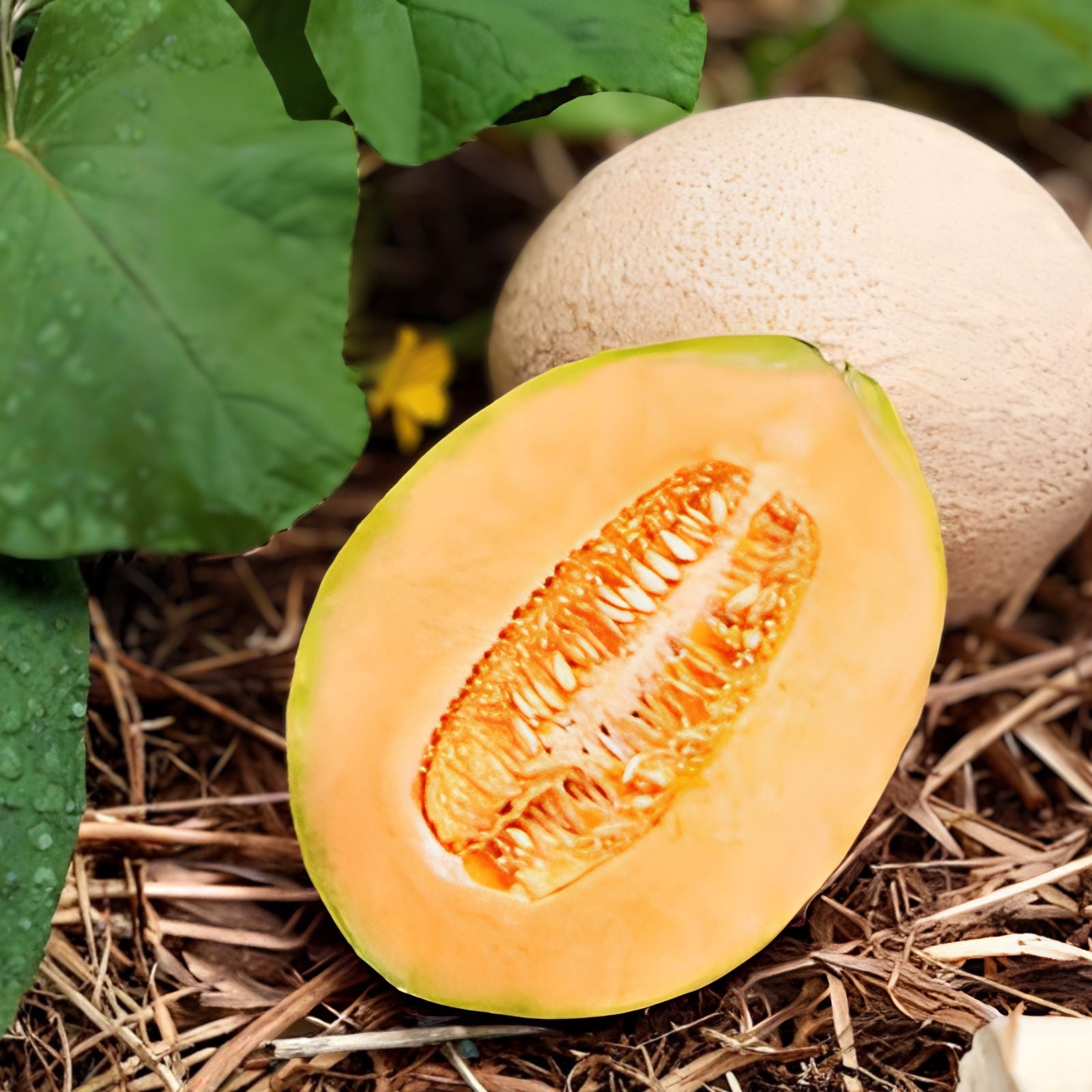 Cantaloupe Seeds Hale Variety Non-GMO Heirloom Fruit Seeds Live Plant or Cutting 100+ Made in USA