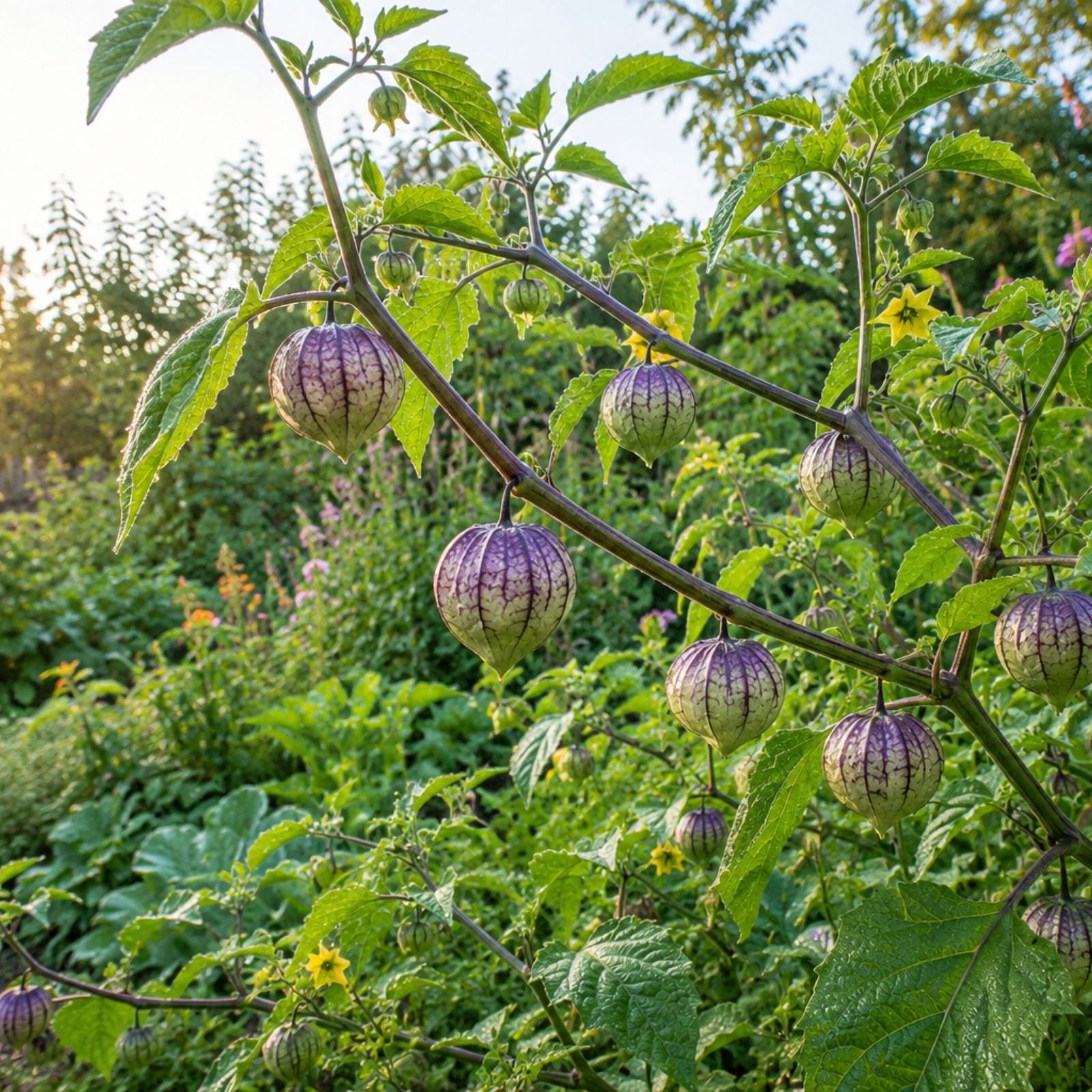 Purple Tomatillo Seeds 100+ Organic Heirloom Salsa Plant Physalis ixocarpa Live Starter Plant Bare Root