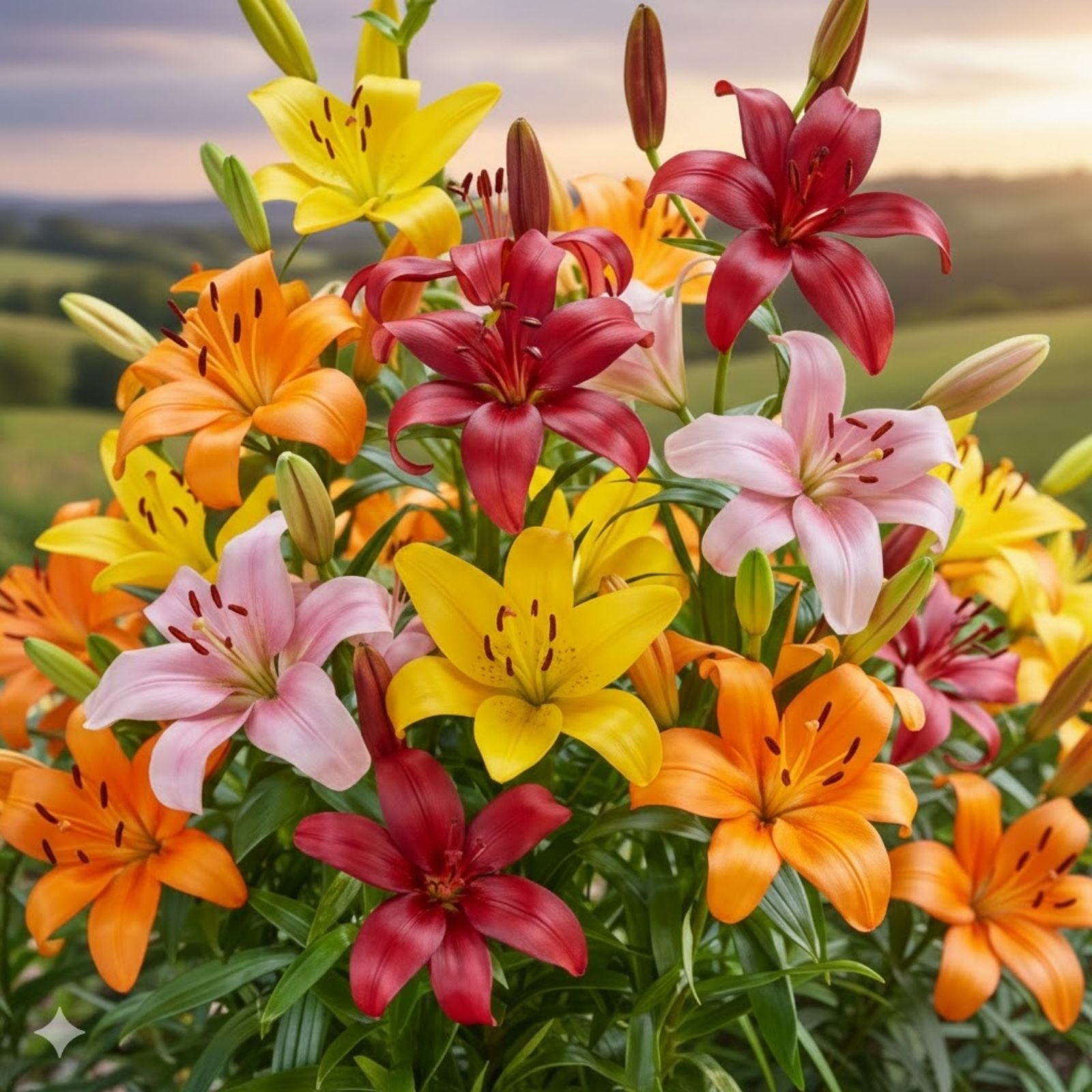 Asiatic Lily Bulbs – 6 Fresh Easy-to-Grow Bulbs, Lilium asiatica, Made in USA, Garden Flower Bulbs