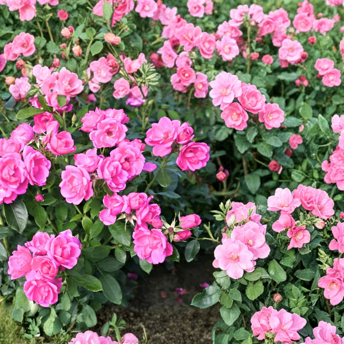 Miniature Rose Plant - 1 Gallon Live Pink - Ideal for Small Gardens & Indoor - Rosa spp.