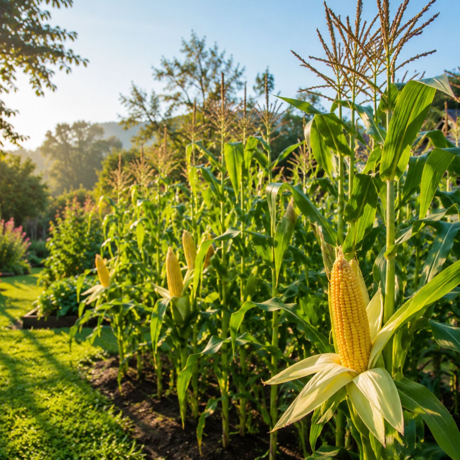 Sweet Corn Seeds Peaches and Cream Variety 75 Count Organic Non-GMO Vegetable Starter Plants