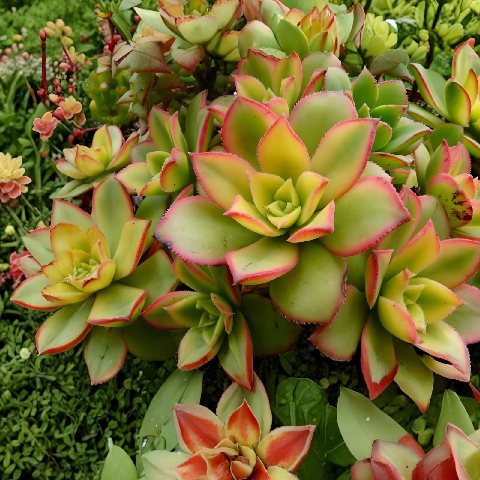 Variegated Kiwi Succulent Cuttings 3-Pack – Aeonium Haworthii 'Dream Color' Live Plant, Indoor Garden, Easy Care Succulent
