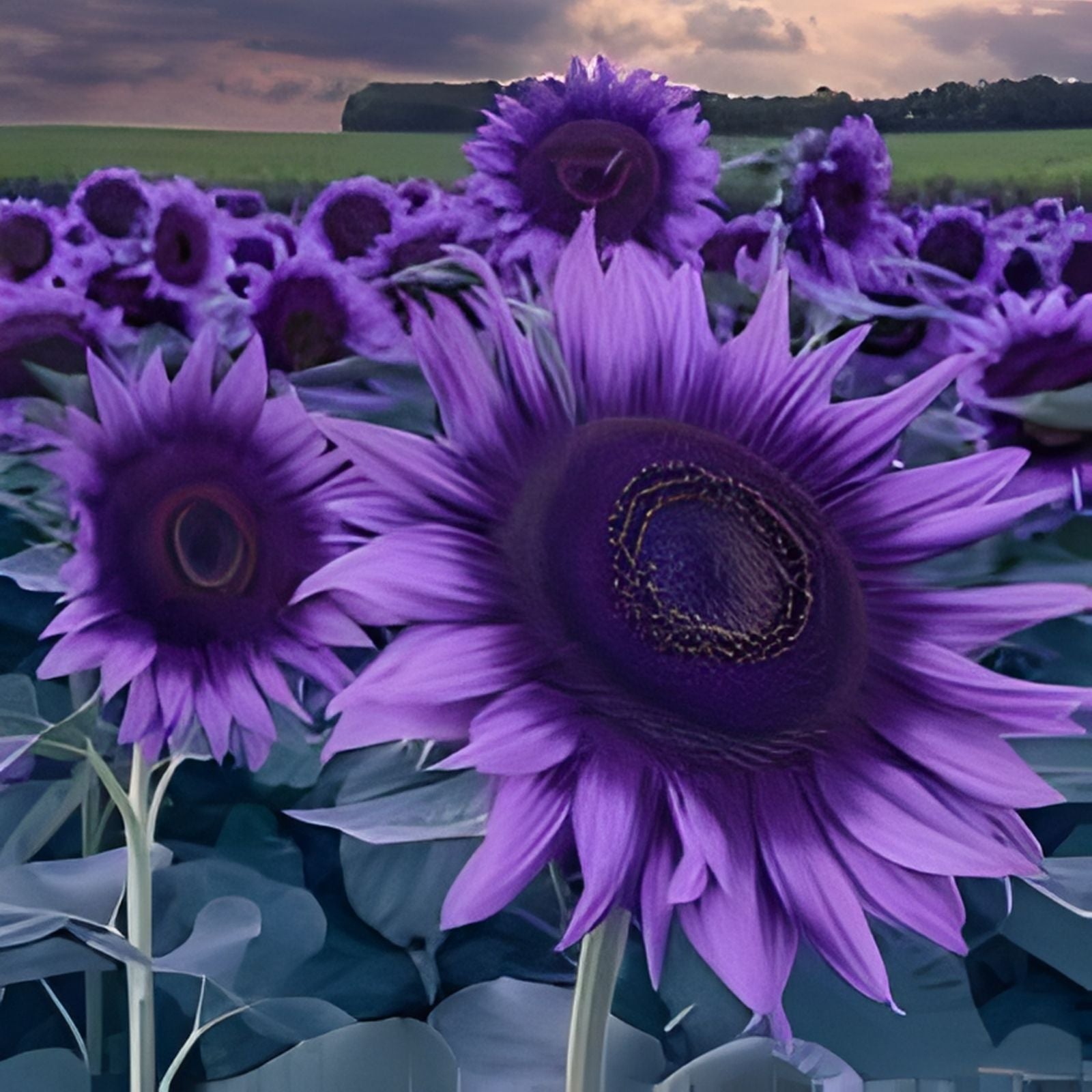 50pcs Purple Sunflower Seeds Violet Majesty Rare Heirloom Variety for Garden Helianthus annuus