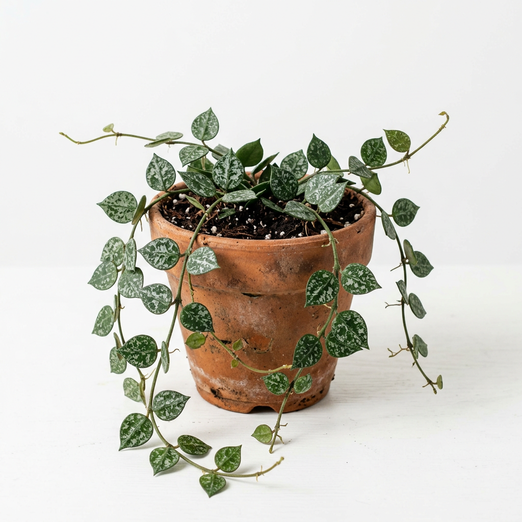 Hoya Curtsii Live Plant in 6” Hanging Basket, Silver Trailing Houseplant, Variegated Hoya, Indoor Plant, Starter Plant