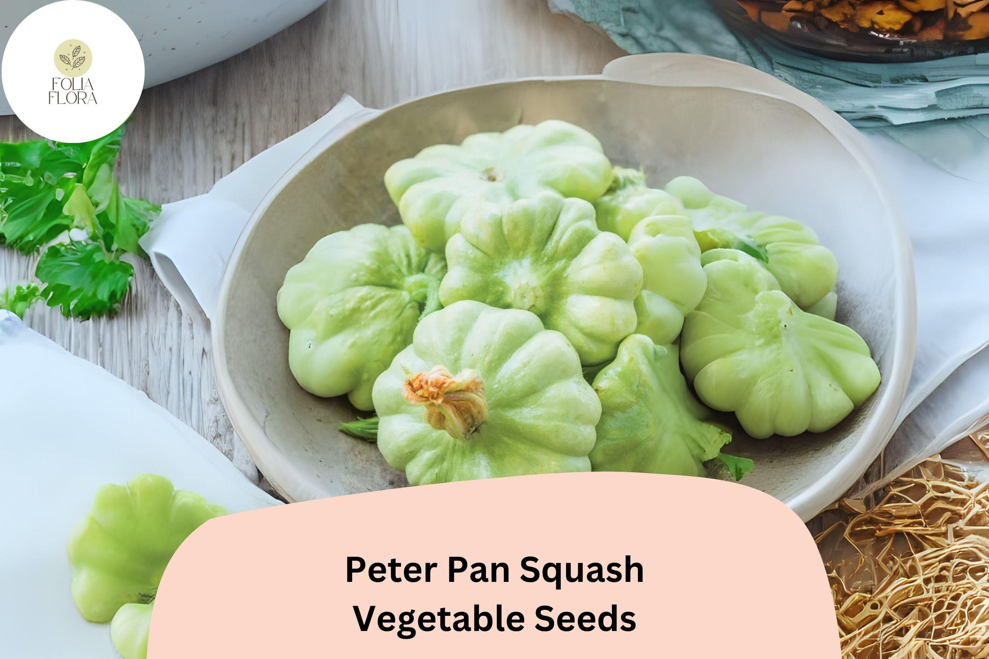 Peter Pan Squash Seeds | 25+ Heirloom Green Scallop Patty Pan | Cucurbita pepo | Compact, High-Yield, Ideal for Containers