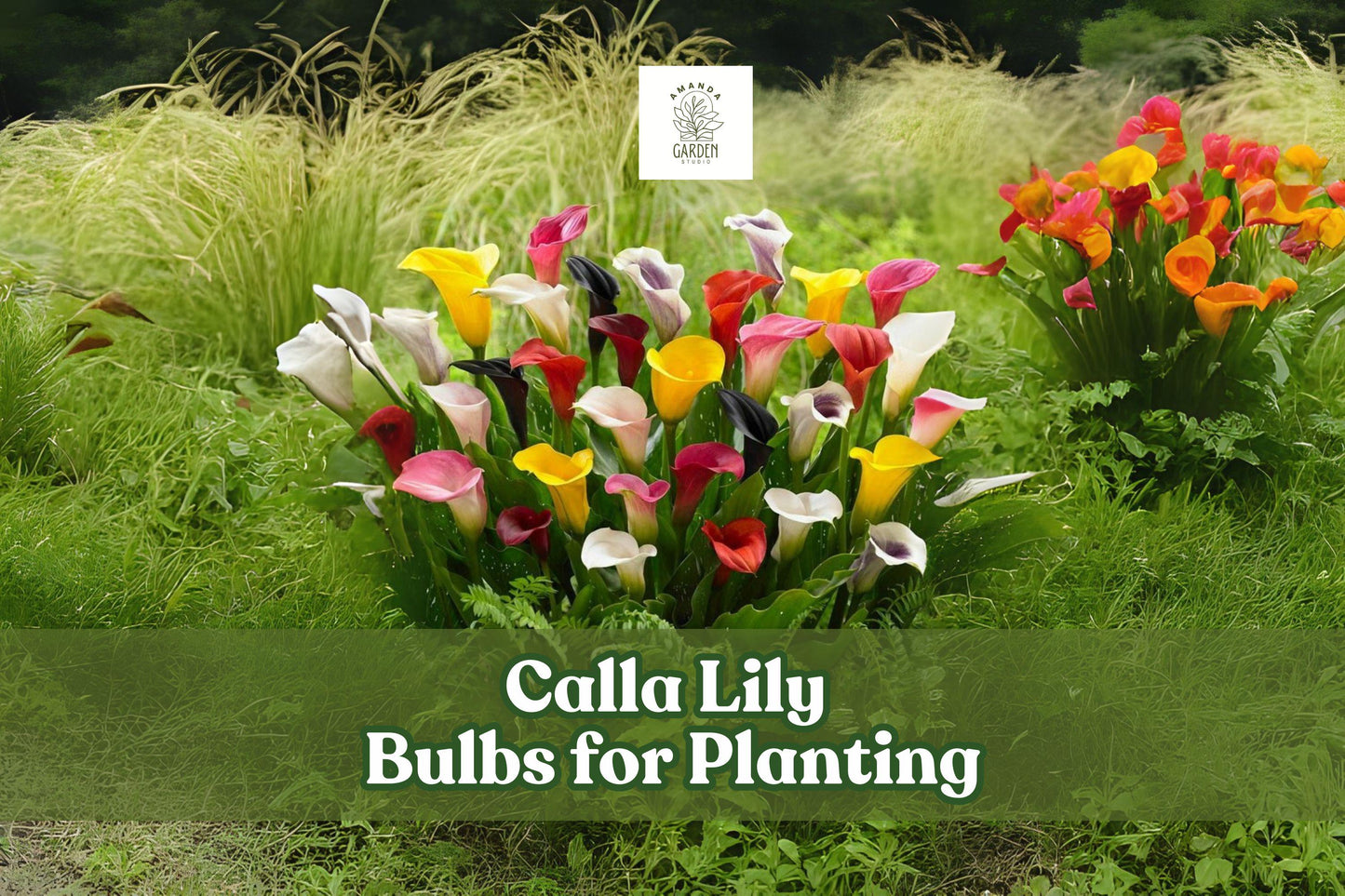 Mixed Color Calla Lily Bulbs Set of 3 - Zantedeschia spp. Easy Grow Summer Flowering for Gardens & Cut Flowers