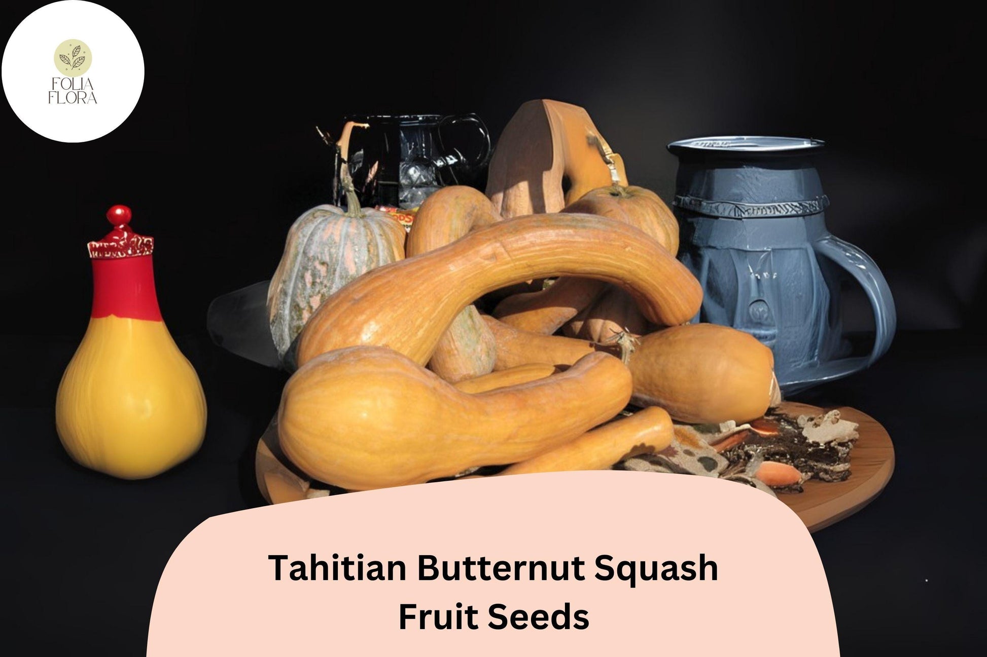 Tahitian Butternut Squash Seeds - Heirloom Winter Variety, 25+ Seeds (Cucurbita moschata) - Sweet, Deep-Orange Flesh for Baking