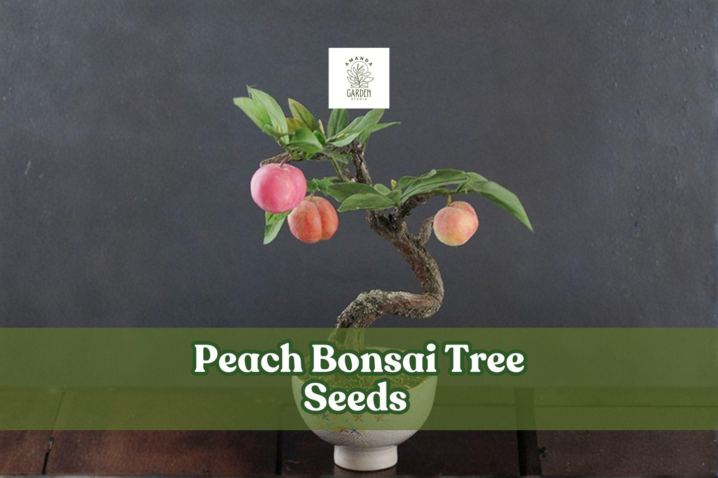 4 Peach Bonsai Tree Seeds - Prunus persica - Easy to Grow, Hardy, Fruit-Bearing Miniature Tree for Indoor Gardens