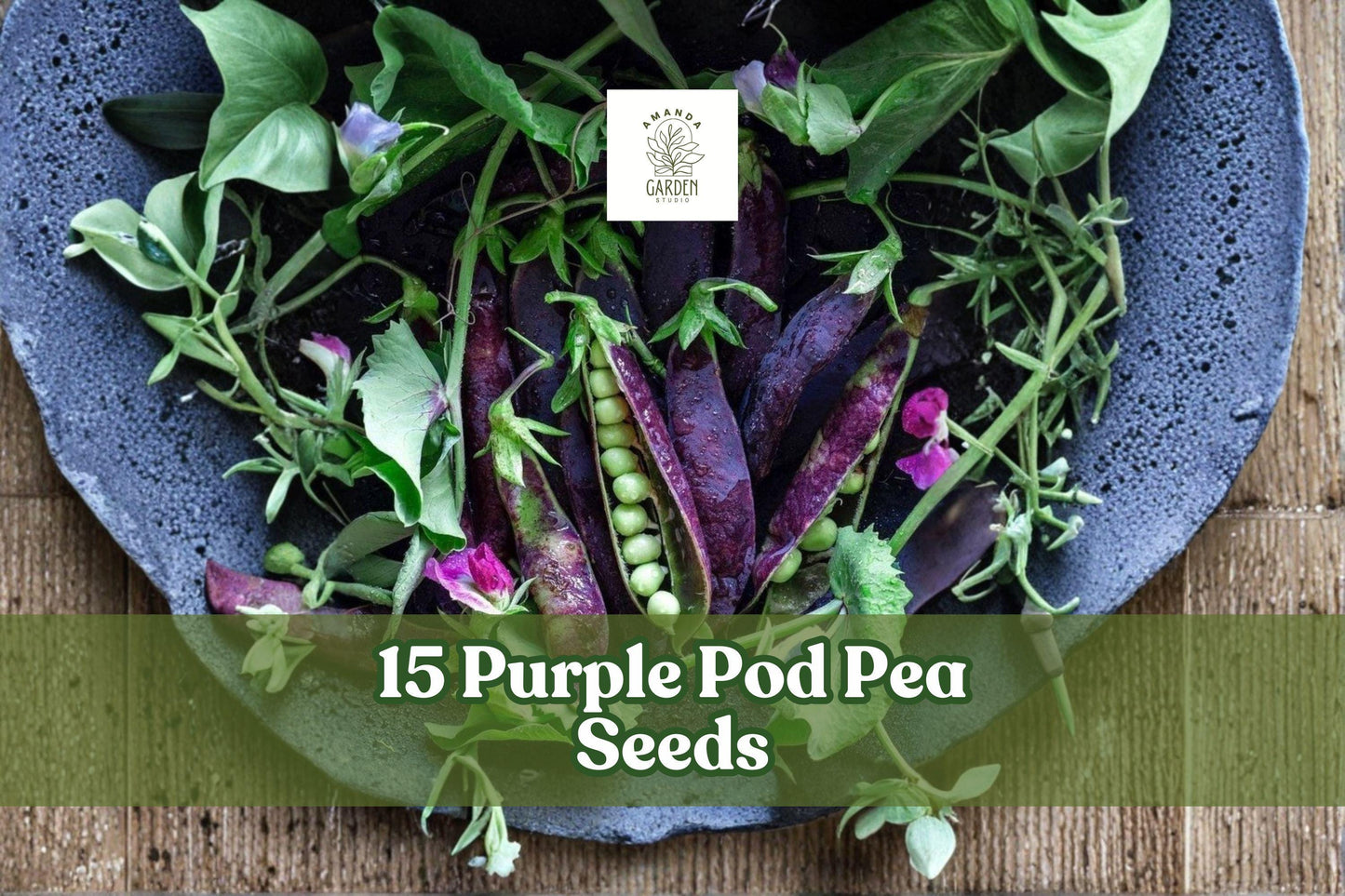 Purple Pod Pea Seeds - 15 Heirloom Non-GMO Seeds for Garden Planting - Pisum sativum - Cool-Season Vegetable Crop