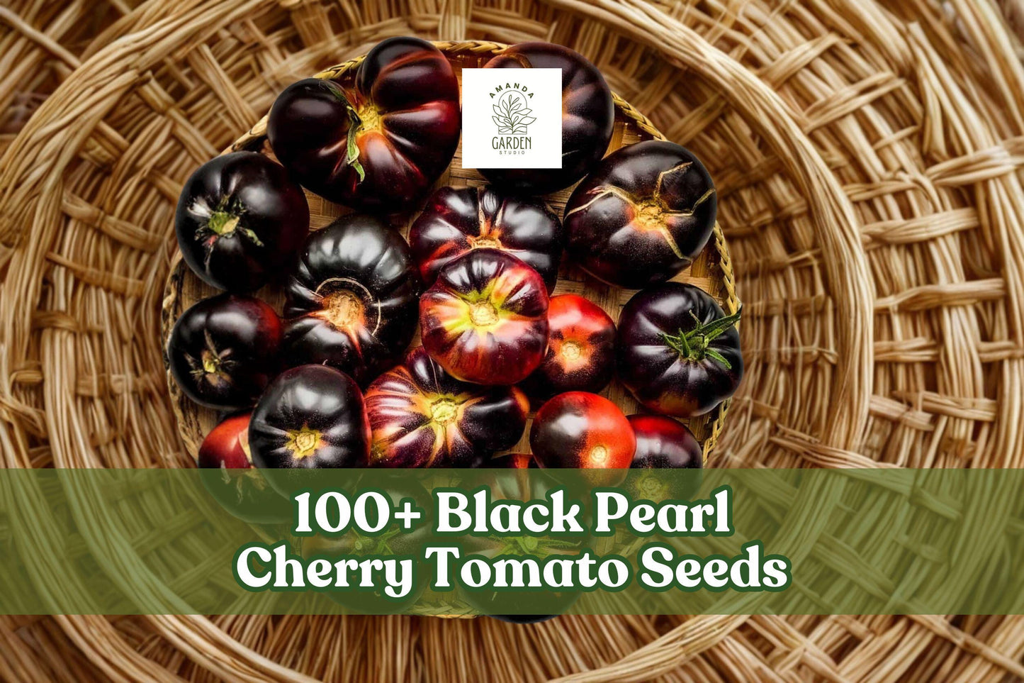 Black Pearl Cherry Tomato Seeds - 100+ Heirloom Seeds (Solanum lycopersicum) - Dark Purple to Red Fruits for Garden & Containers