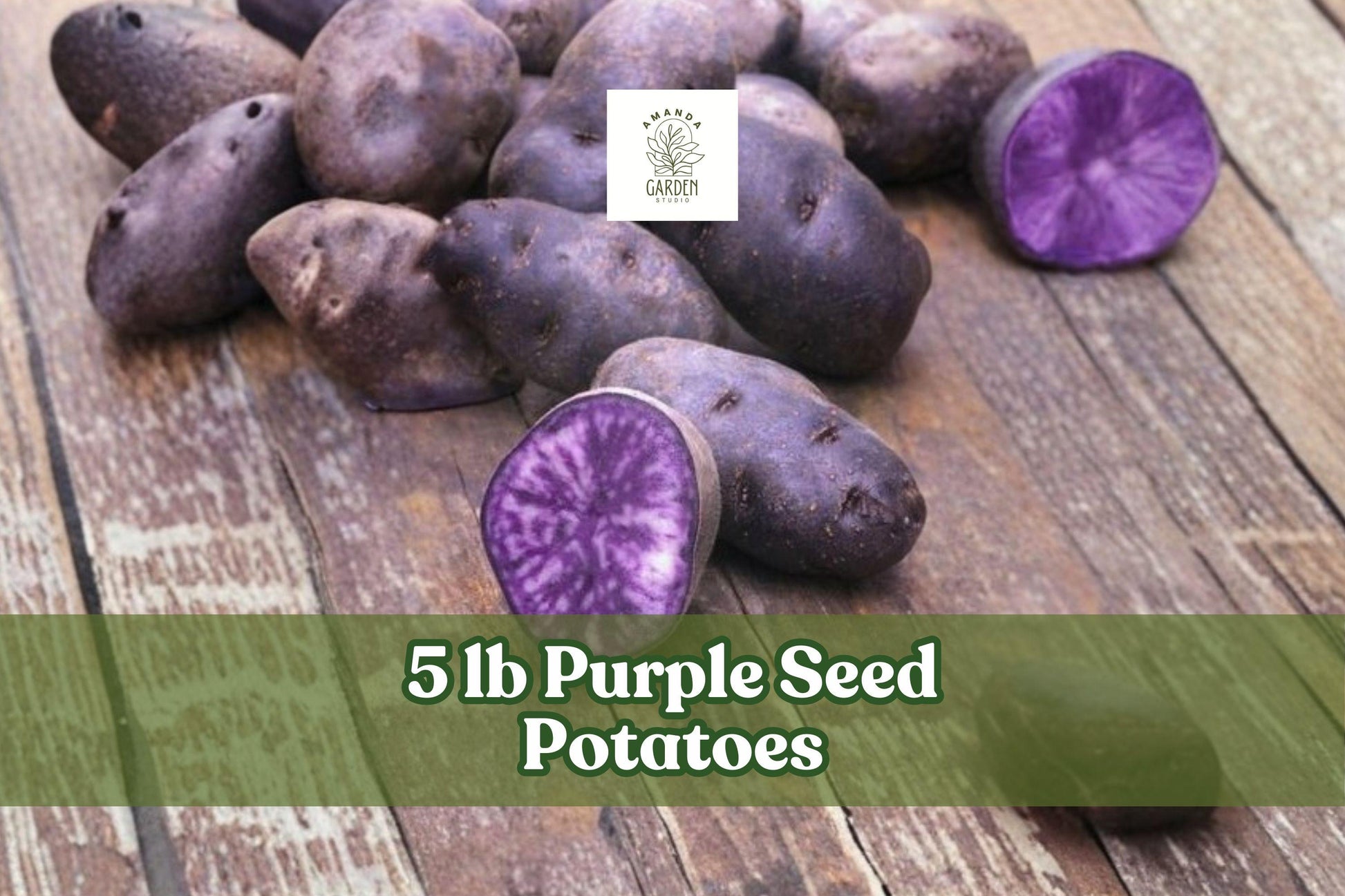 5 lb Purple Seed Potatoes - Heirloom Variety for Garden Beds & Containers - Solanum tuberosum - Rich Purple Skin & Flesh