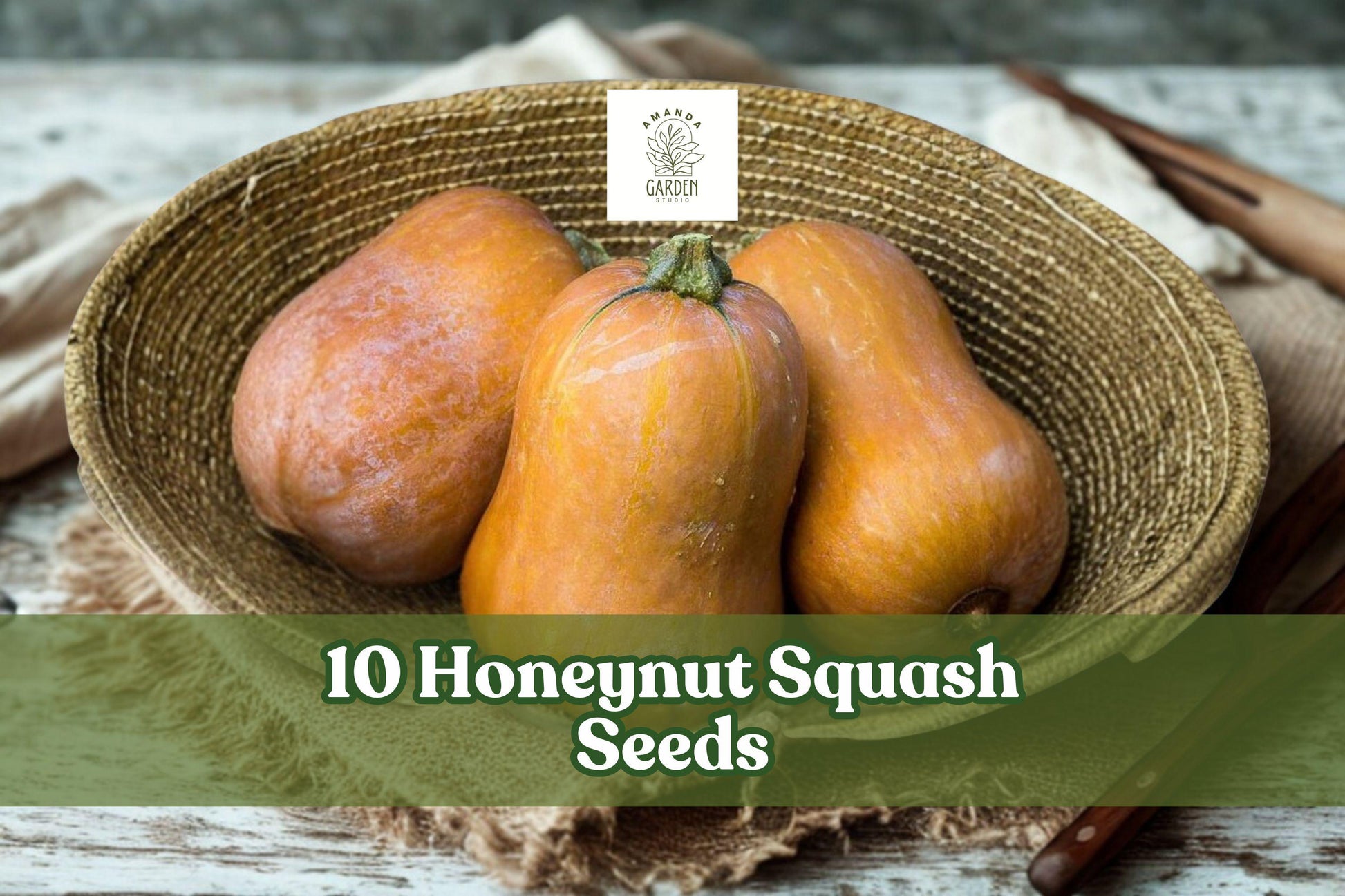 10 Honeynut Squash Seeds - Dwarf Butternut Cucurbita moschata - Compact Vegetable for Garden Beds - Tan to Orange Fruits