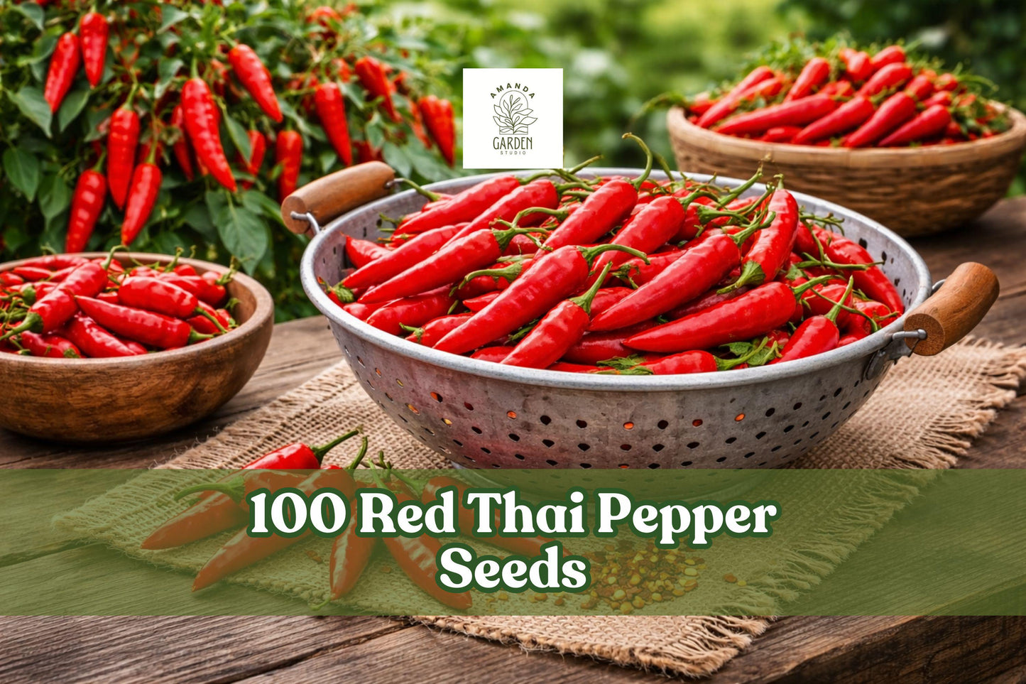 100 Red Thai Pepper Seeds - Hot Variety - Capsicum spp. - Perfect for Gardens & Containers