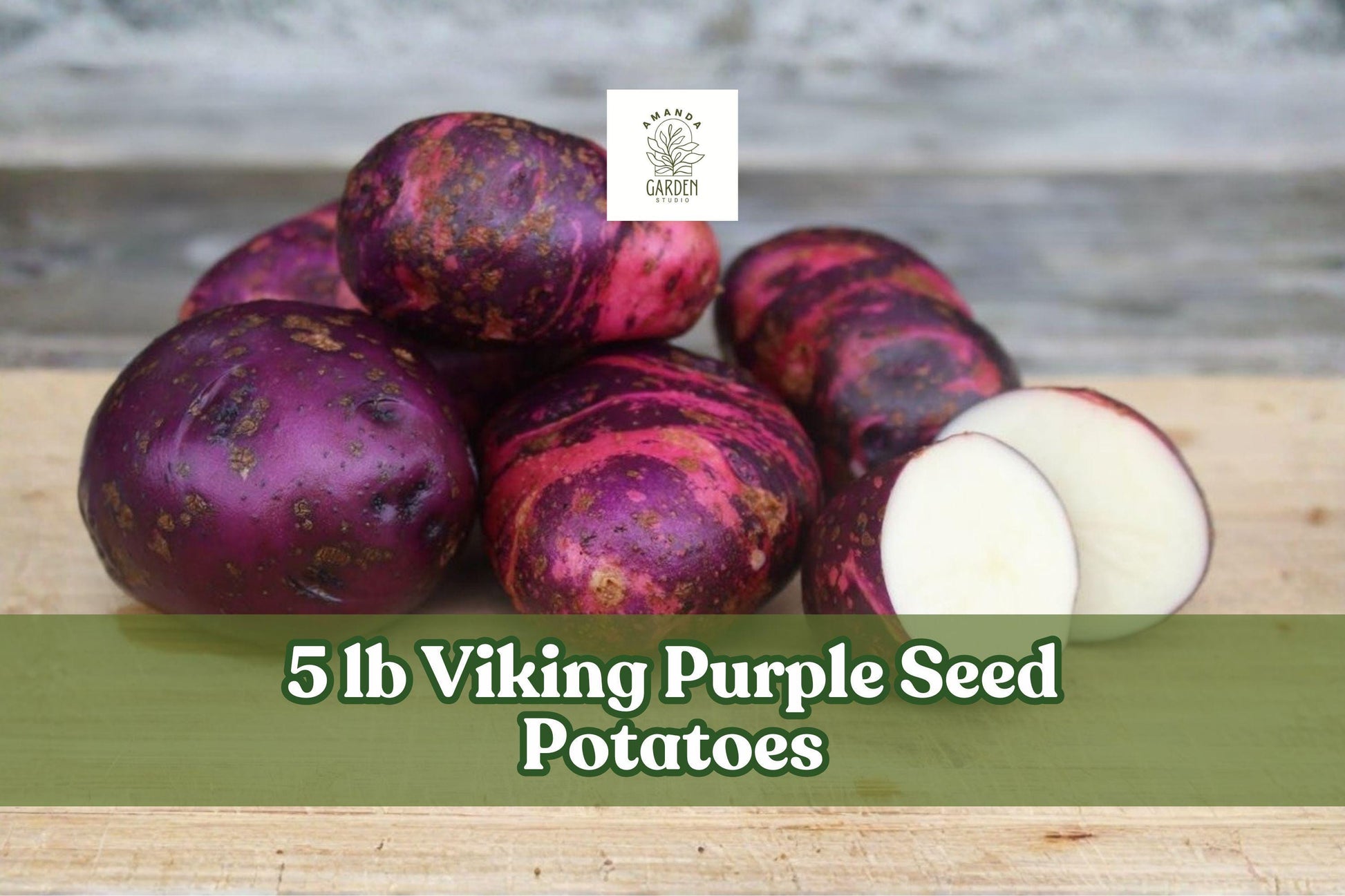 Viking Purple Seed Potatoes 5 lb - Solanum tuberosum - Vibrant Purple Skin - Easy to Grow Vegetable Crop for Home Gardens