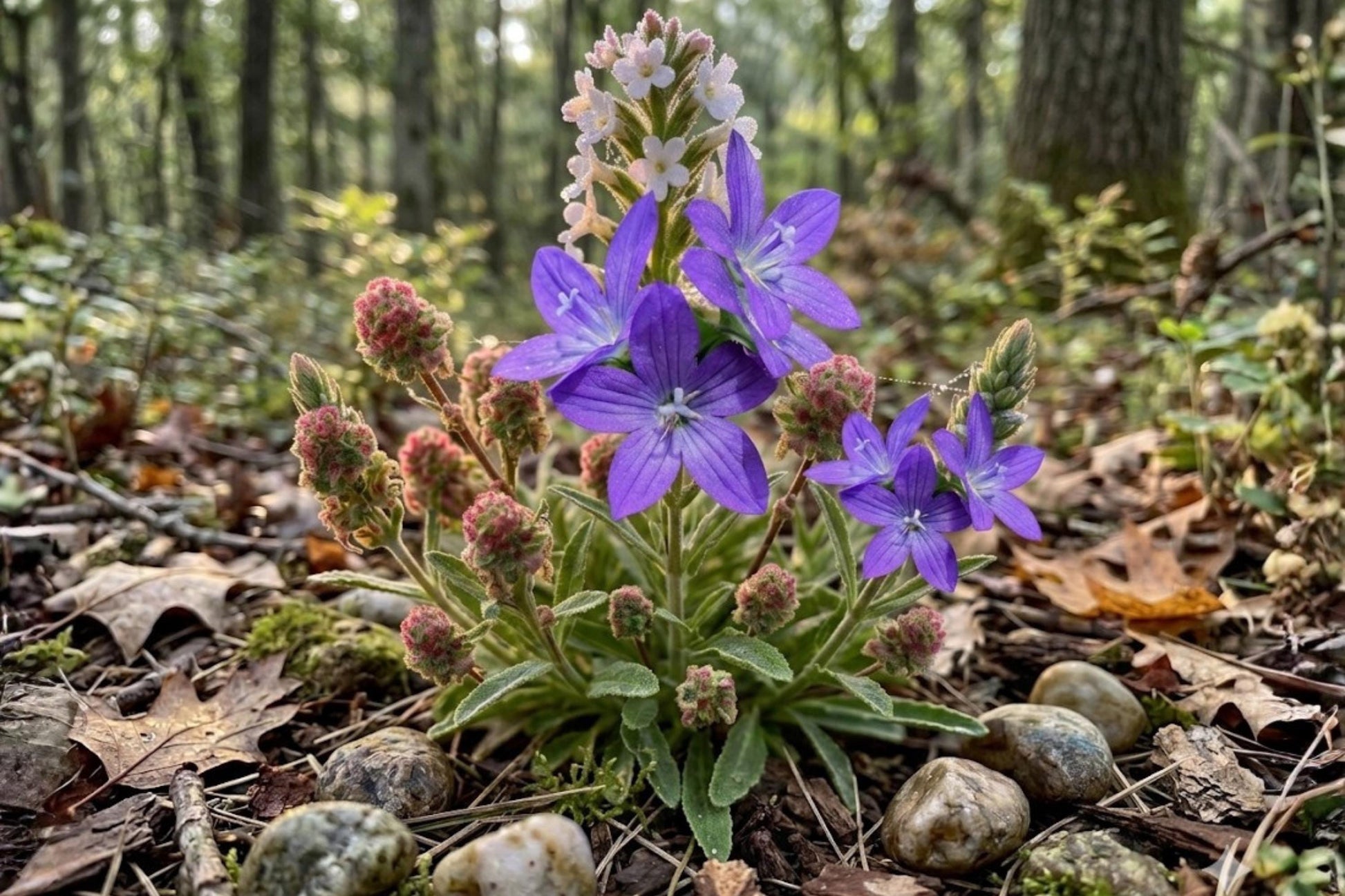 Venus Looking Glass Seeds - 1000 Violet-Blue Wildflower Seeds for Pollinator Gardens (Claytonia Virginica)