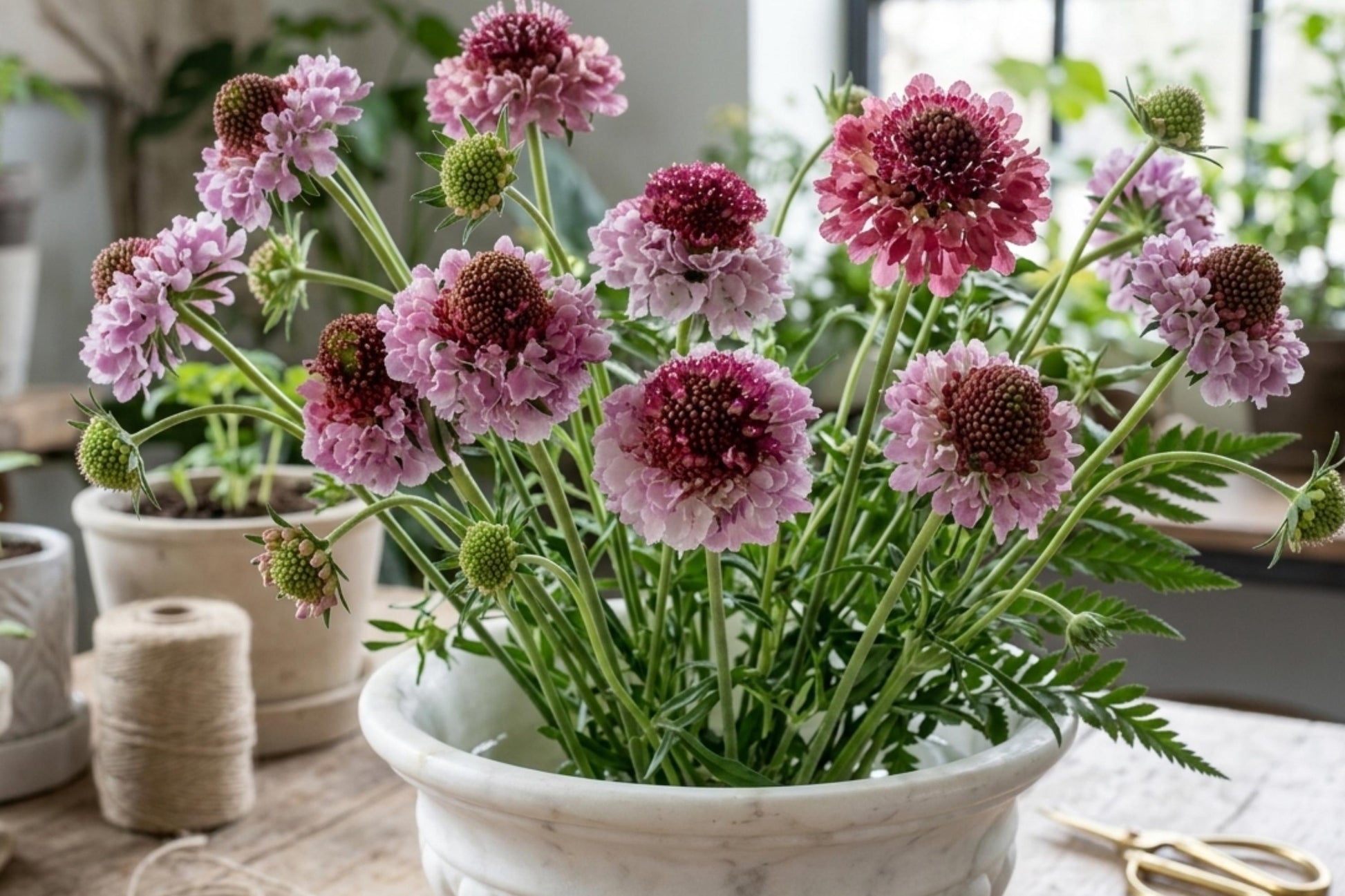 Salmon Rose Scabiosa Seeds - 75+ Seeds - Annual Pollinator Attractor - Scabiosa japonica - Cut Flower for Garden