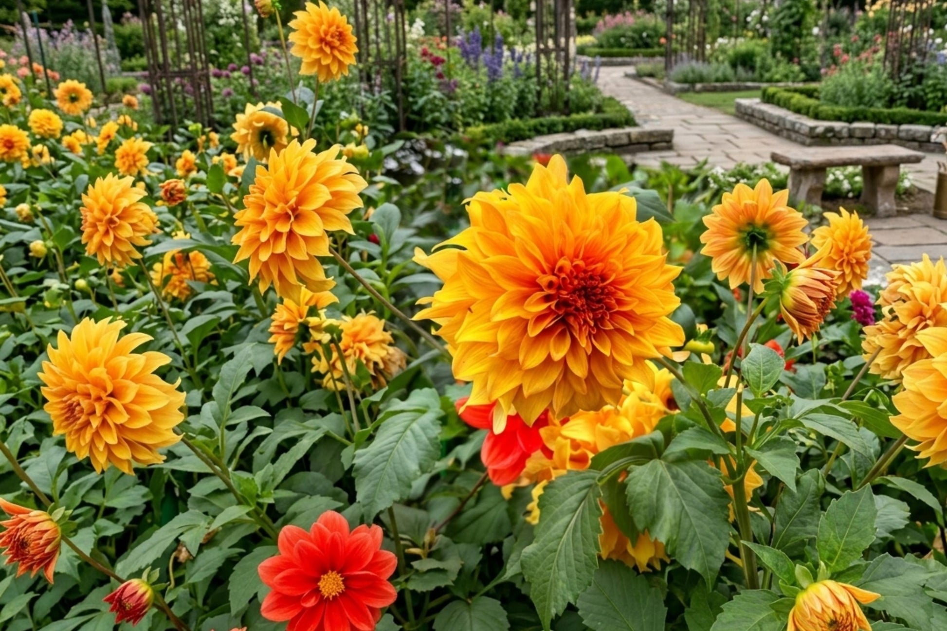 Dinnerplate Dahlia Bulb Clump, Hercules Variety, Colorful Flower Tuber, Dahlia pinnata, Easy to Grow, Garden Planting