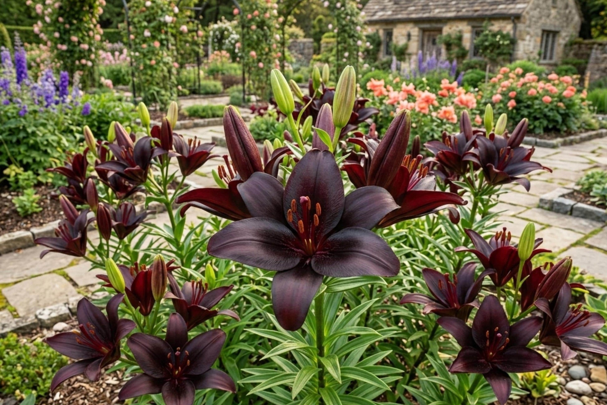 Nightrider Asiatic Lily Bulb - Live Perennial Flower, Deep Purple, Lilium Asiaticum