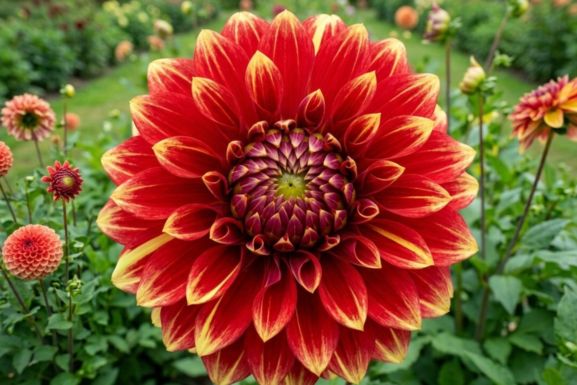 Giant Dinnerplate Dahlia Bulb Tuber Clump - Bohemian Spartacus - Dahlia variabilis - Spring Shipping