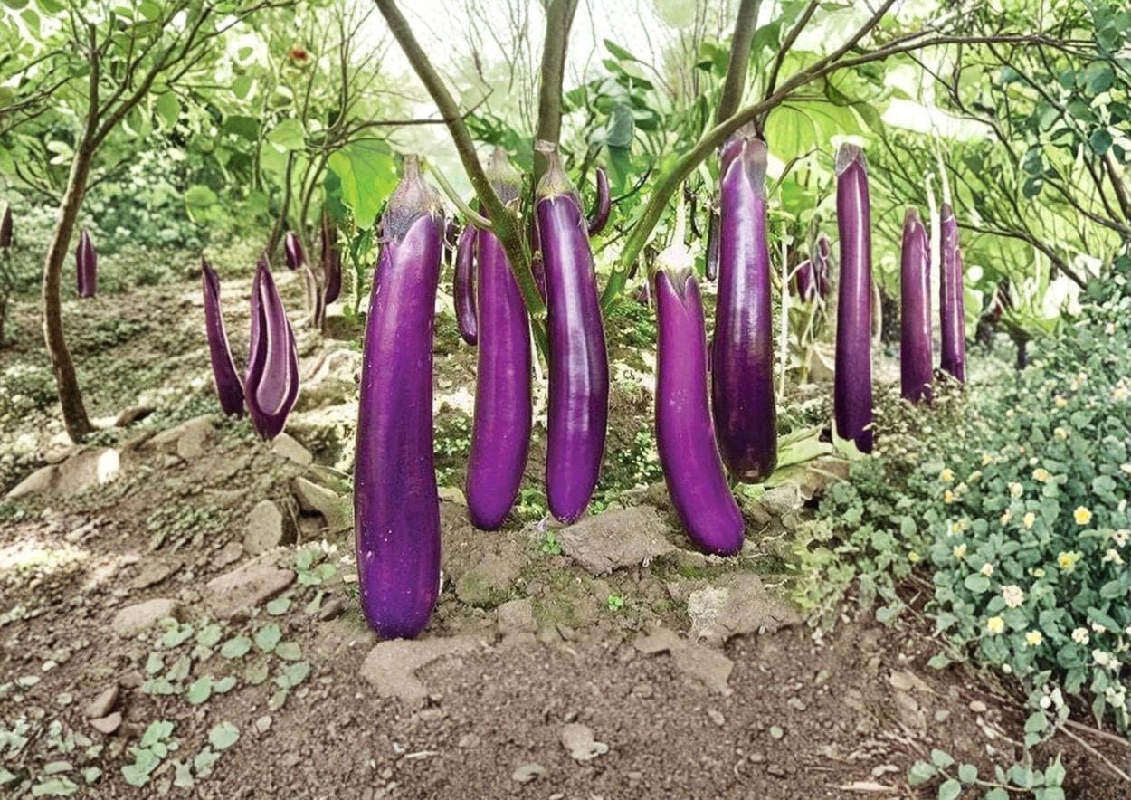 Long Purple Eggplant Seeds 300+ Heirloom Organic Non-GMO Vegetable Seeds, Slender Asian Eggplant (Solanum melongena)