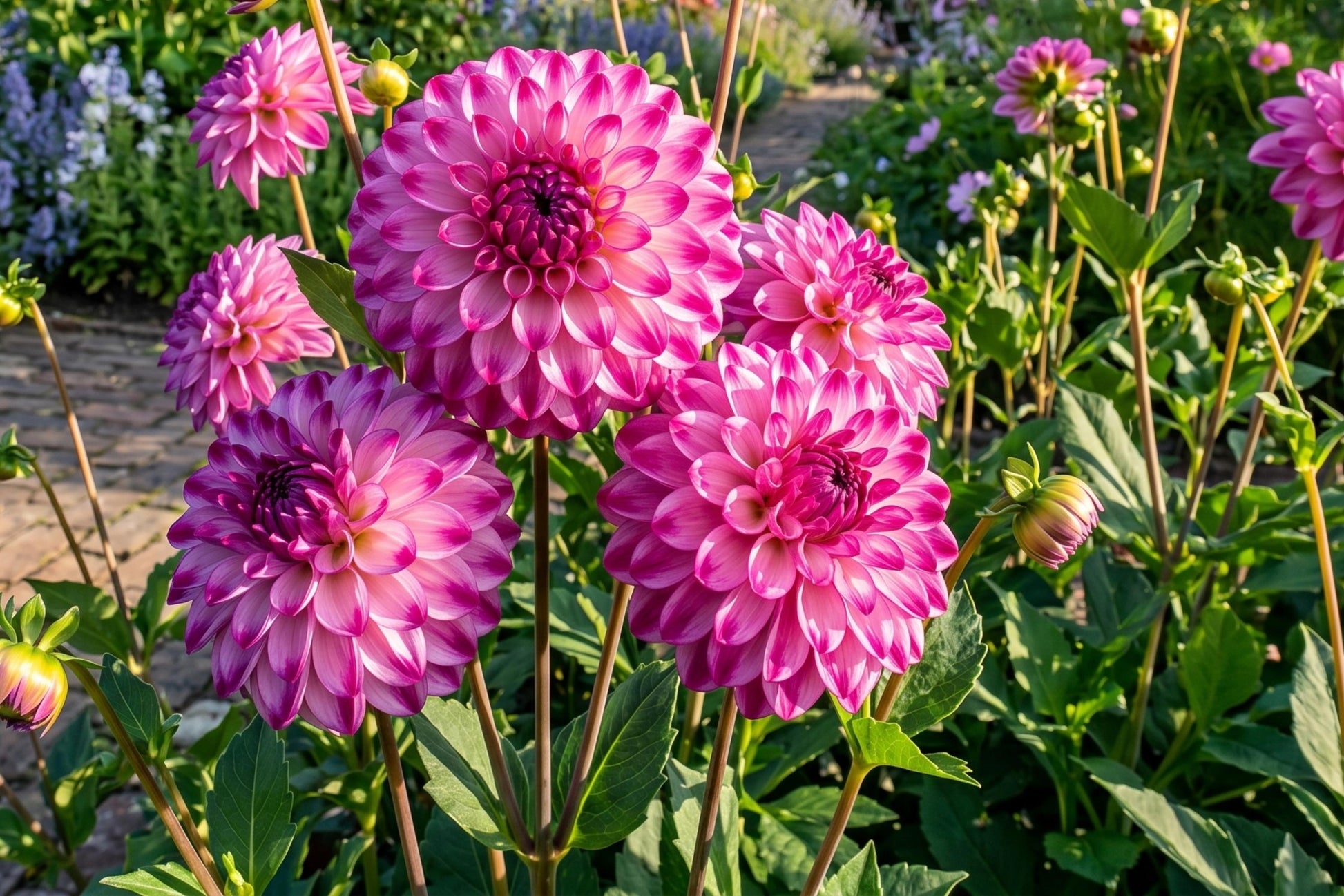 Giant Ball Dahlia Bulb Clumps - Caproz Pizzazz - Dahlia pinnata - Vibrant Colorful Blooms for Gardens and Floral Arrangements