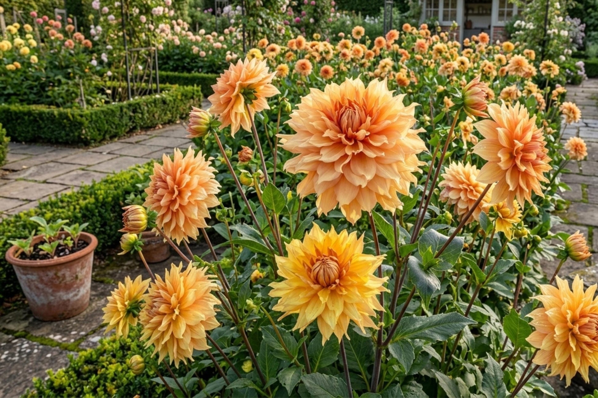 Dinnerplate Dahlia Bulb Tuber Clump - Hamari Gold - Golden Honey Color - Dahlia variabilis - Easy to Grow Garden Plant