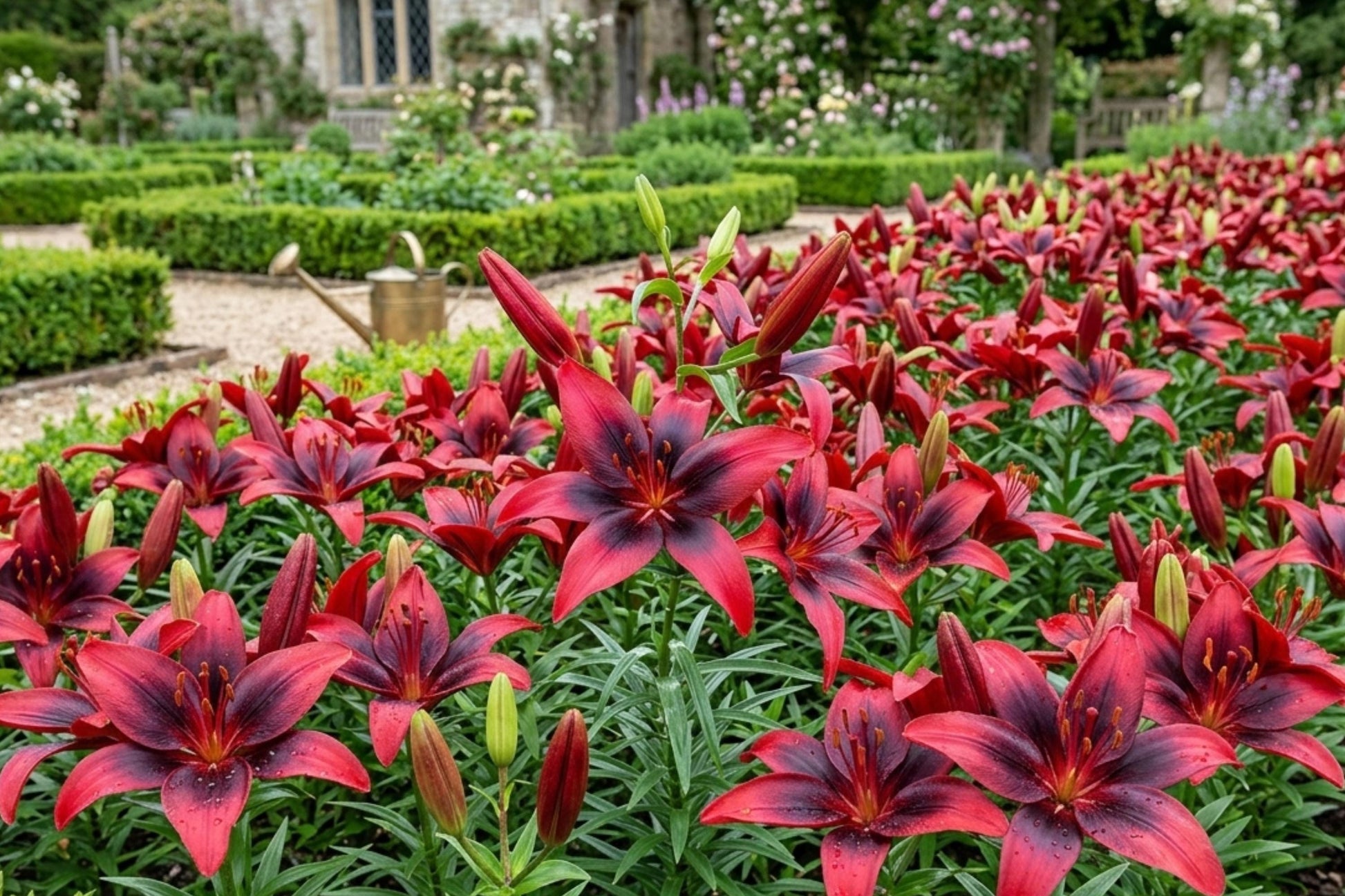 Asiatic Lily Bulb - London Heart Tango Perennial Flower Bulb - Lilium asiaticum - Vibrant Red and White Blooms