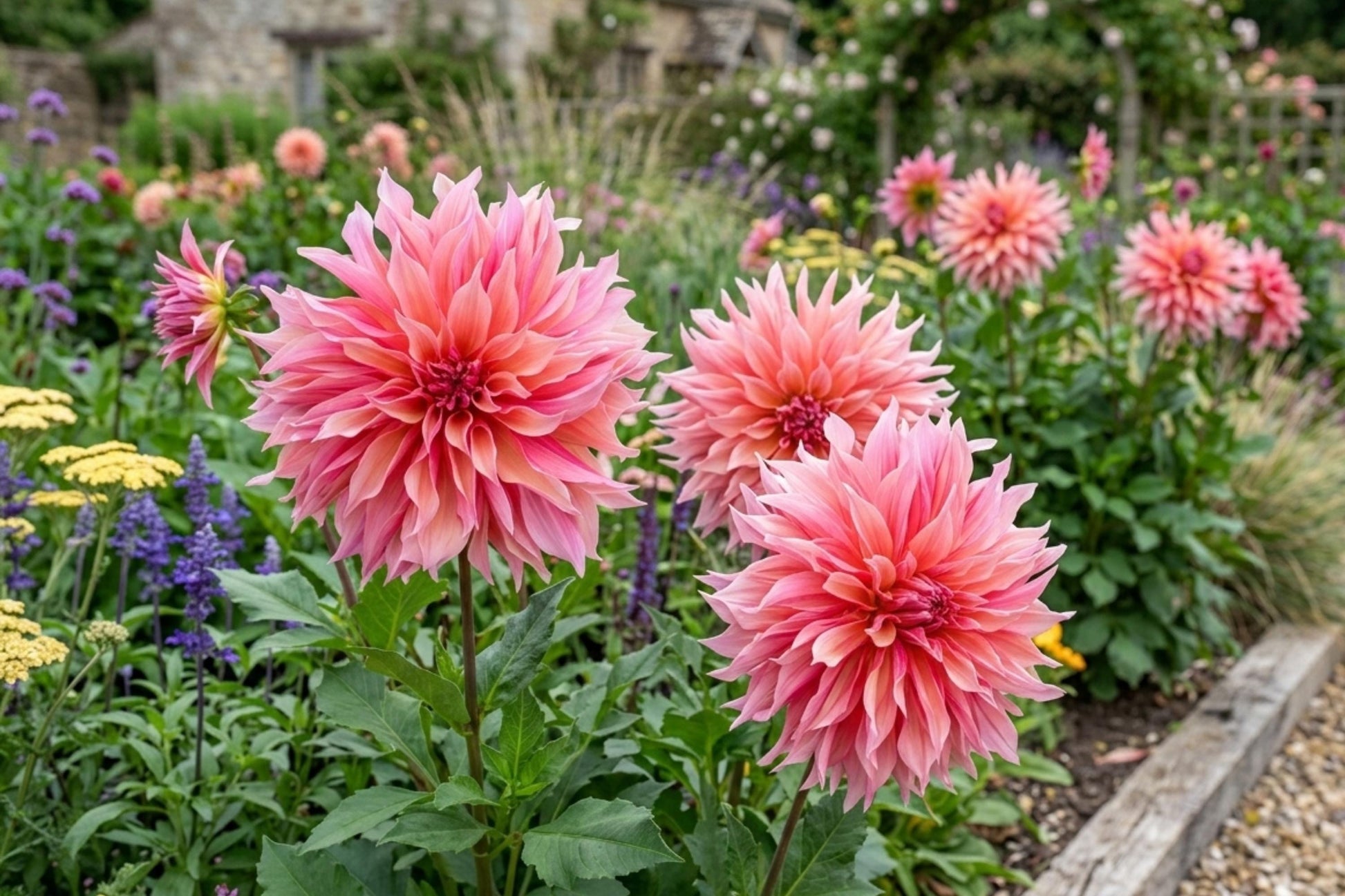 Dinnerplate Dahlia Bulb Clump - LABYRINTH Variety, Luxurious Blooms, Dahlia pinnata, Easy to Grow Garden Flowers