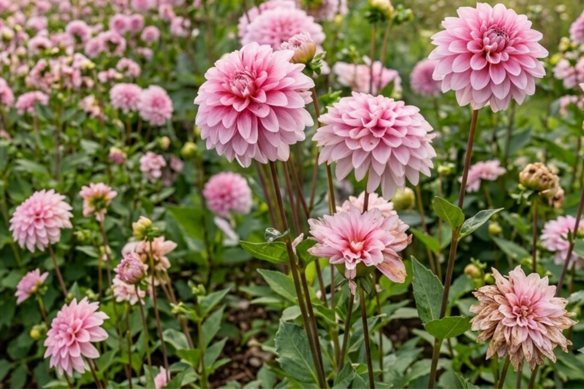 Decorative Dahlia Bulb Clump - Strawberry Cream - Perennial Tubers - Dahlia pinnata - Ideal for Gardens, Borders, Containers