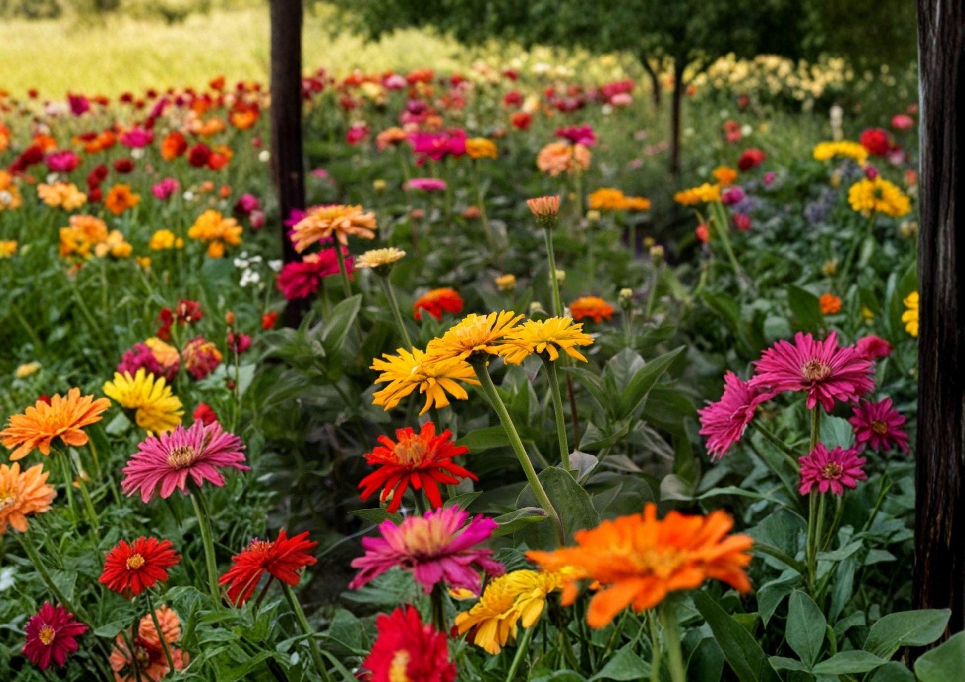 Cactus Flowered Zinnia Seeds Spring Mix - Colorful Heat Tolerant Flower Seeds for Garden Planting - Unique Petal Cut Flowers
