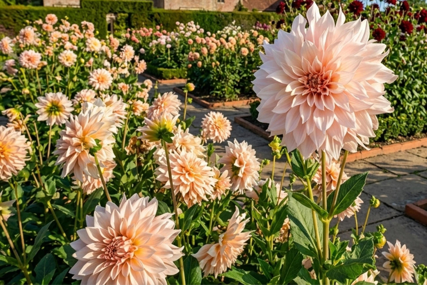 Dinnerplate Dahlia Bulb Tuber Clump - Cafe au Lait - Large Creamy Blush Blooms - Dahlia pinnata