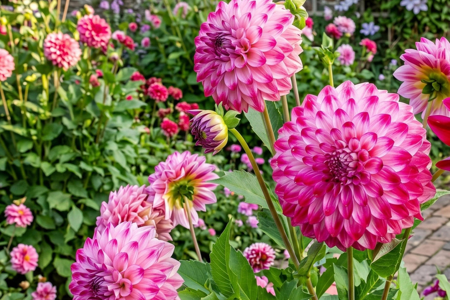 Giant Ball Dahlia Bulb Tuber Clumps, Caproz Pizzazz, Colorful Blooms, Dahlia variabilis, Easy to Grow