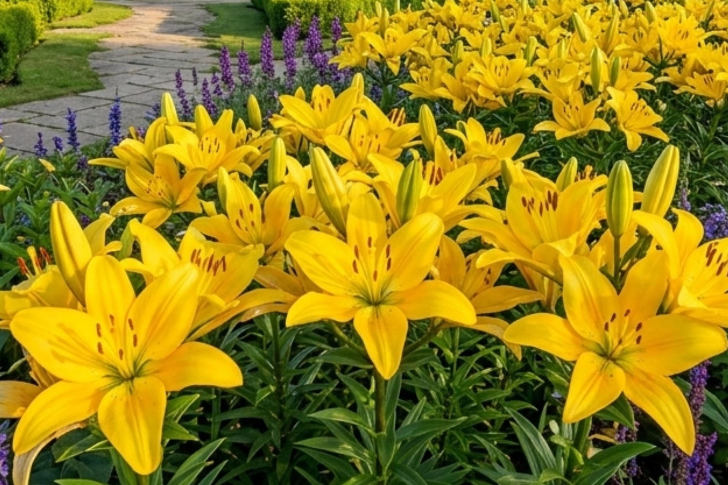 Yellow County Asiatic Lily Bulbs - 3 Pack - Butterfly Attracting - Lilium asiaticum - Bright Yellow Blooms for Gardens