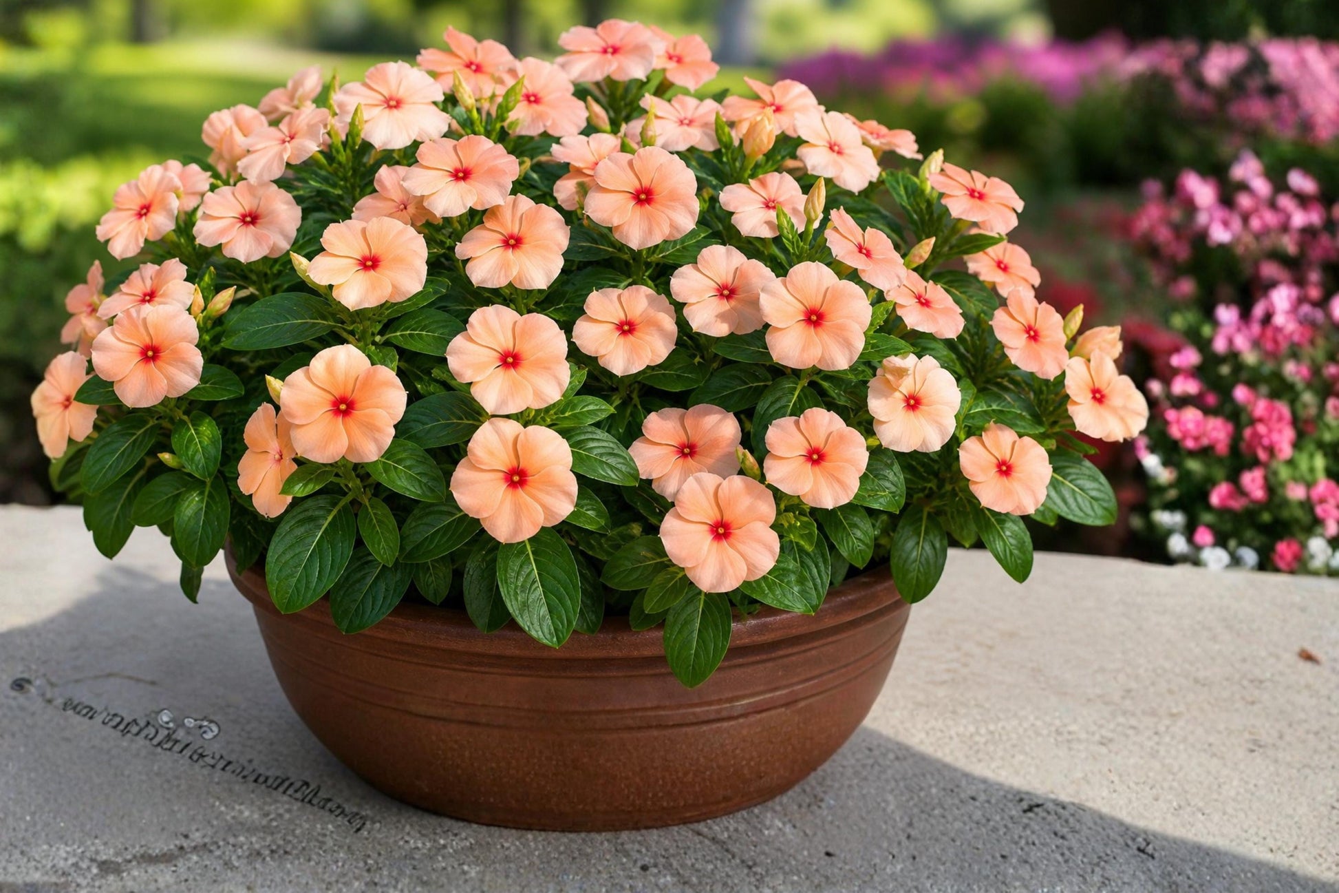Apricot Vinca Seeds (10 Pelleted) - Pacifica XP Series, Heat-Tolerant Annual, Catharanthus roseus