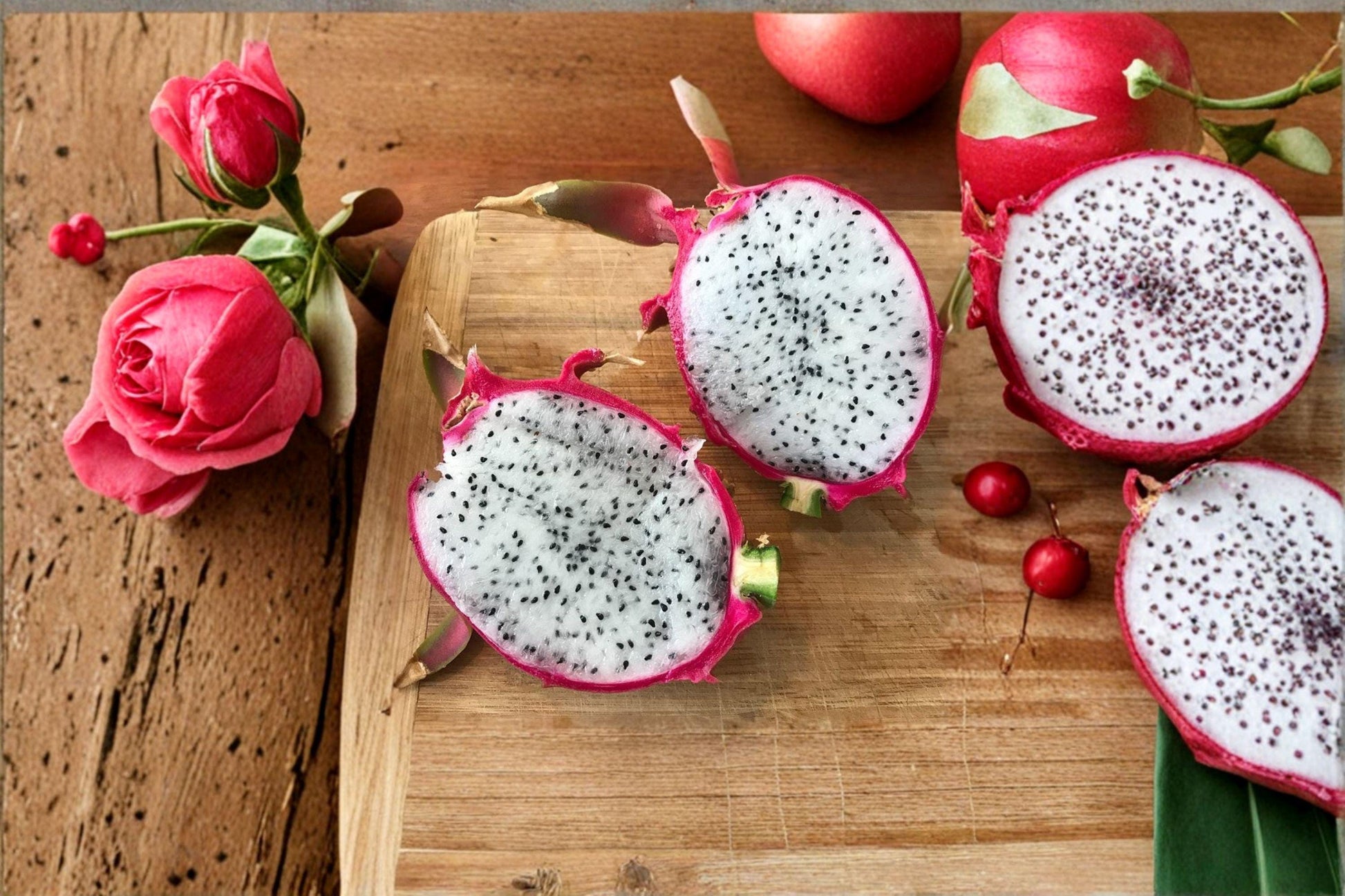 Dragon Fruit Plant - 1 Rooted Live Climbing Cactus - Hylocereus undatus - Edible Fruit for Home Garden & Tropical Planting