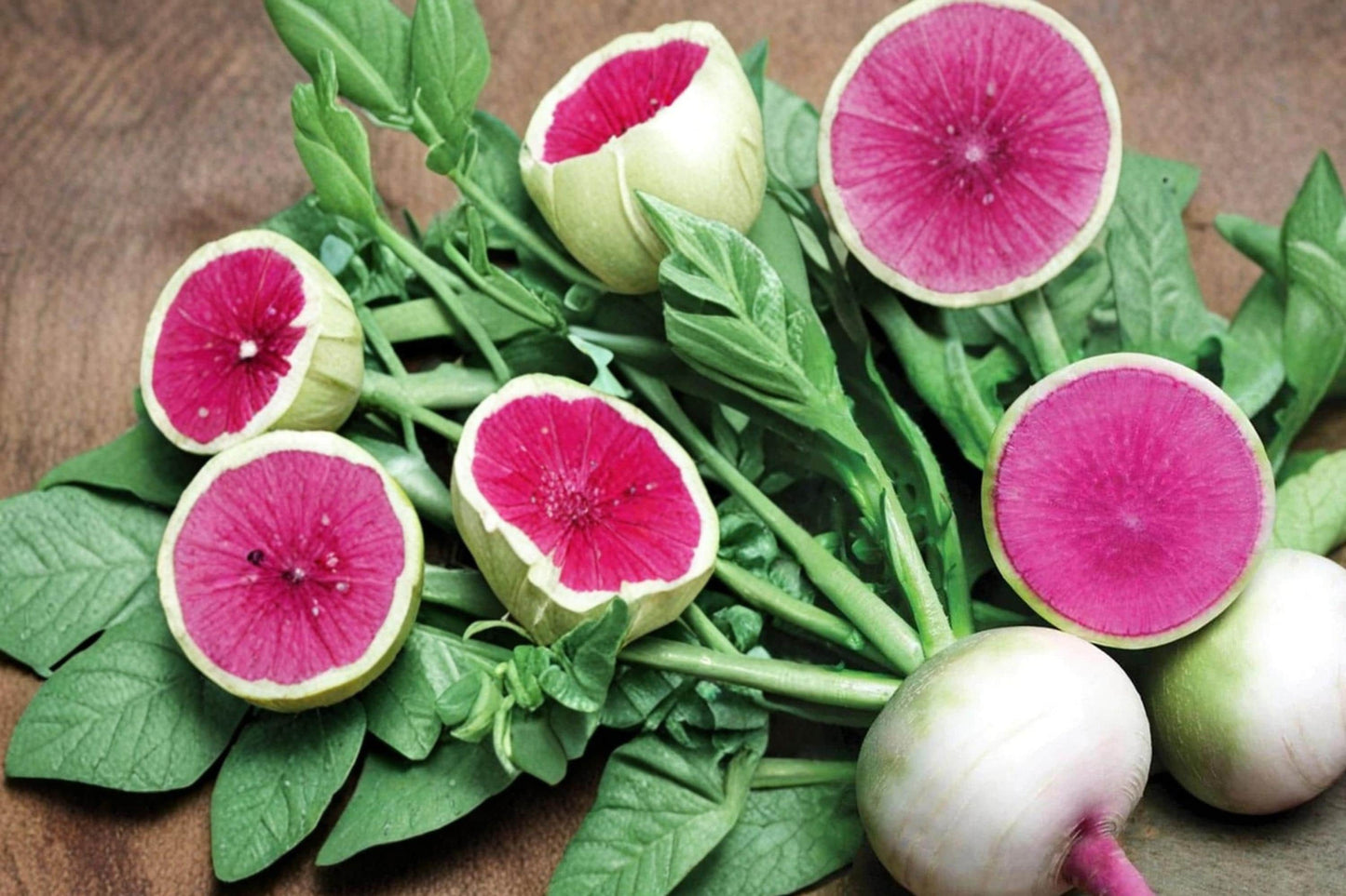 Watermelon Radish Seeds 250+ – Raphanus sativus – Crisp Root Vegetable with Green-White Skin & Pink Interior – Heirloom Garden Seed