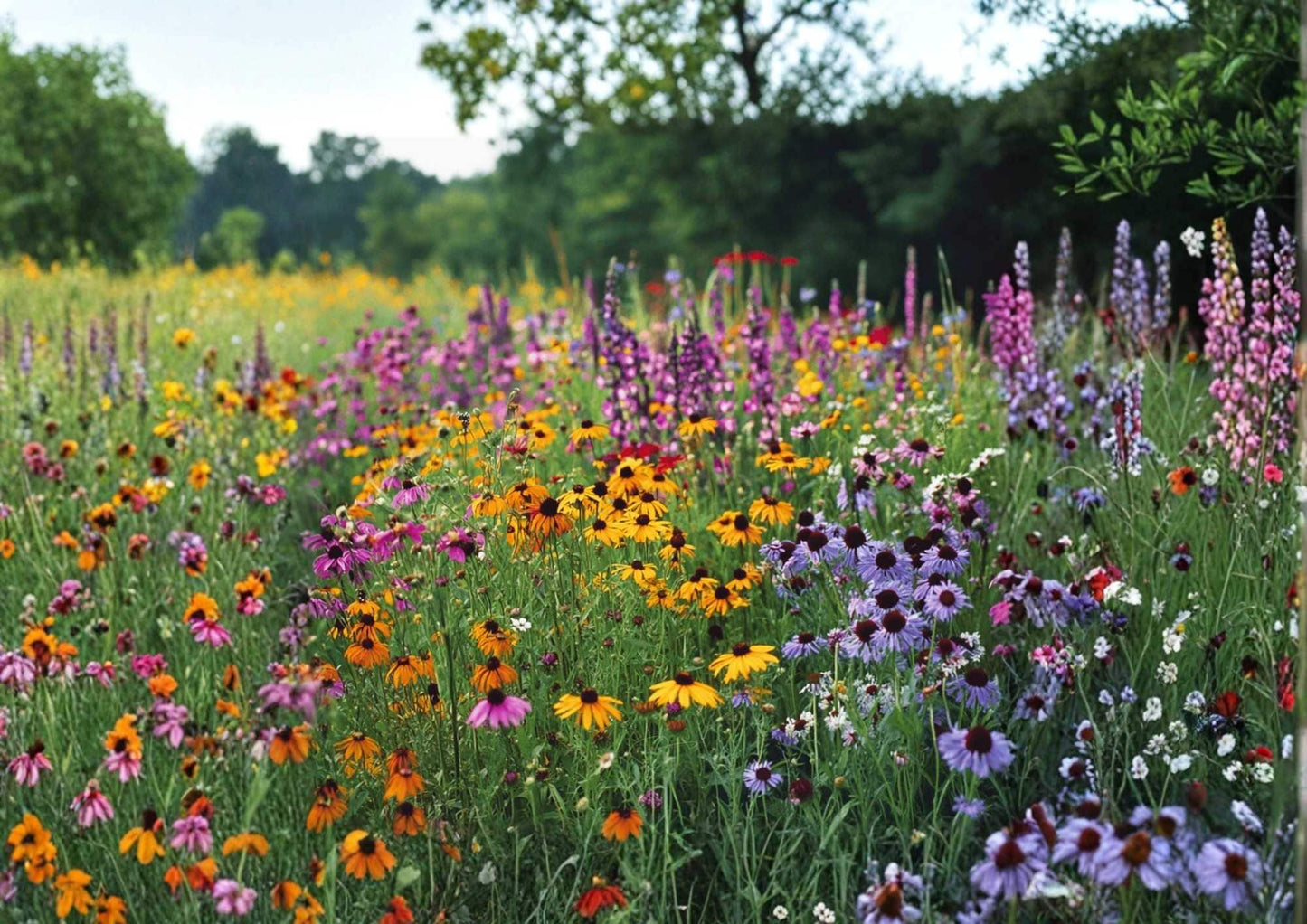 Wildflower Mix Seeds 500+ Drought Resistant 25 Species Colorful Pollinator Friendly Meadow Blend Easy Grow