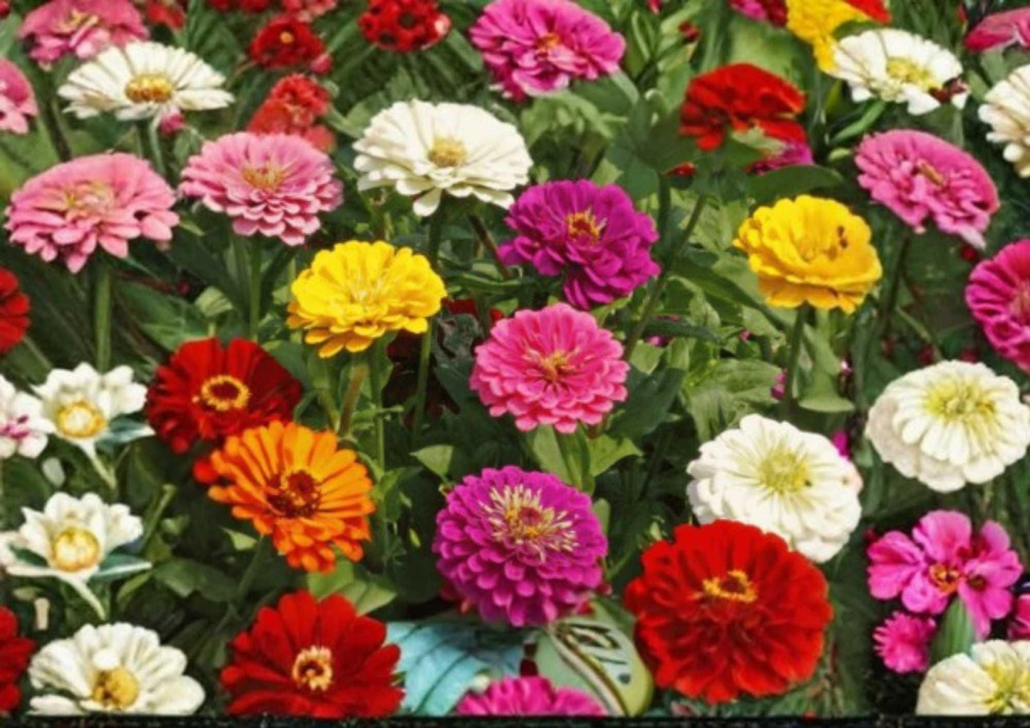 Zinnia Seeds - 100+ Cut and Come Again, Colorful Flower Variety for Garden Planting - Attracts Butterflies & Hummingbirds