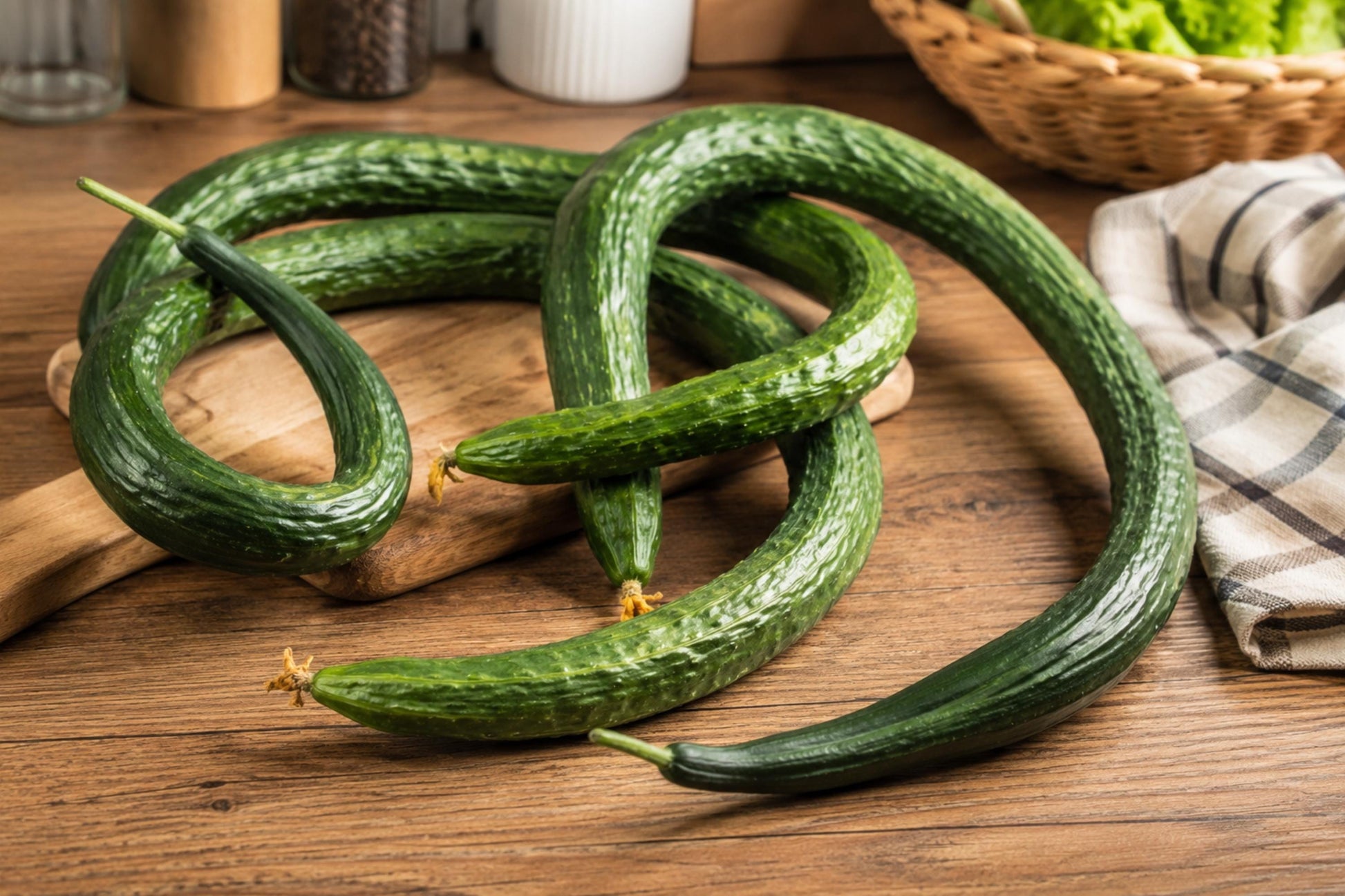 Chinese Snake Curved Cucumber Seeds (5) | Asian Heirloom Cucumber | Crisp Texture, Mild Flavor | Cucumis sativus