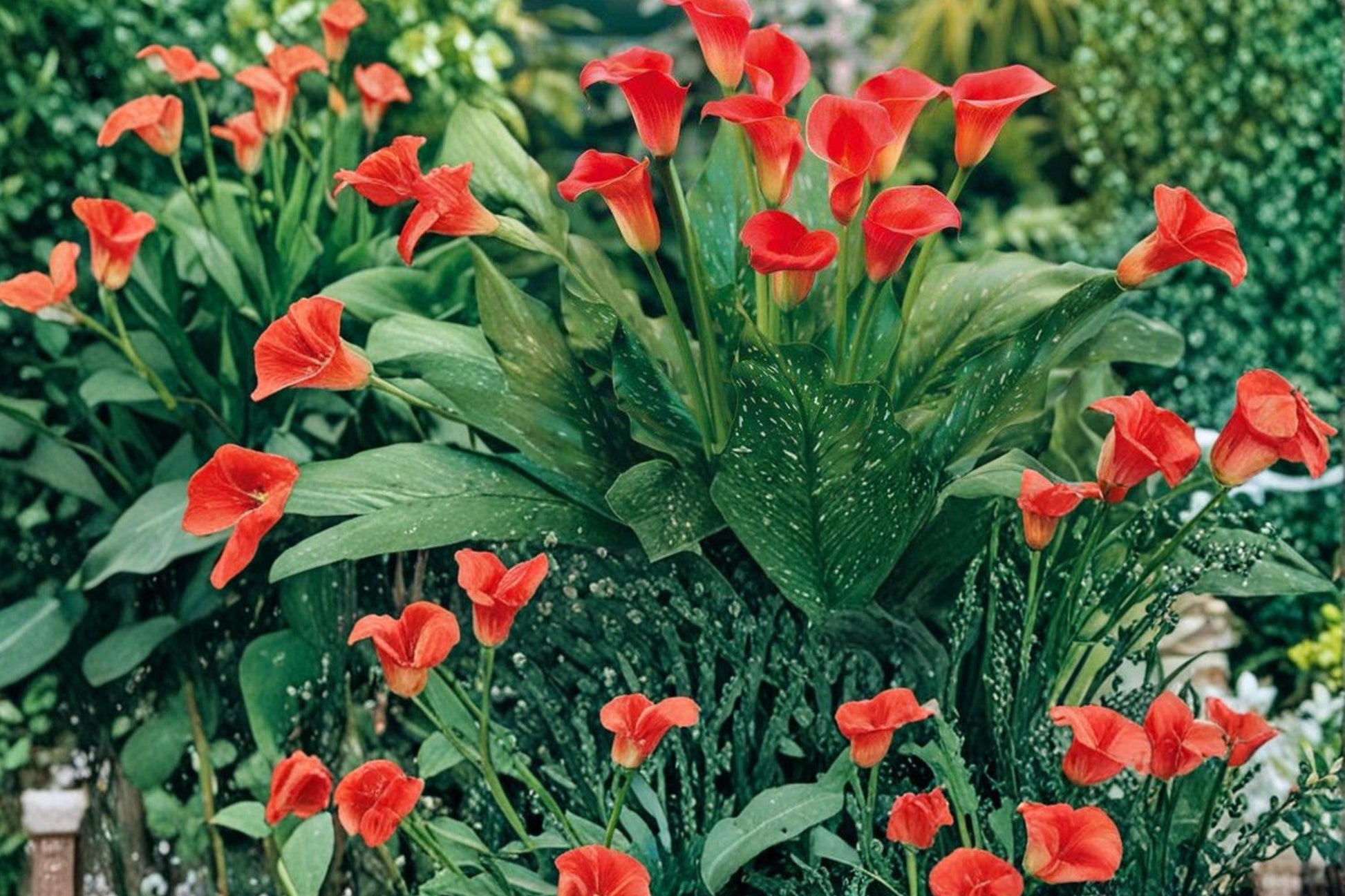 Majestic Red Calla Lily Bulbs - 3 Rhizomes Zantedeschia - Deep Red Trumpet Flowers for Garden Beds & Containers