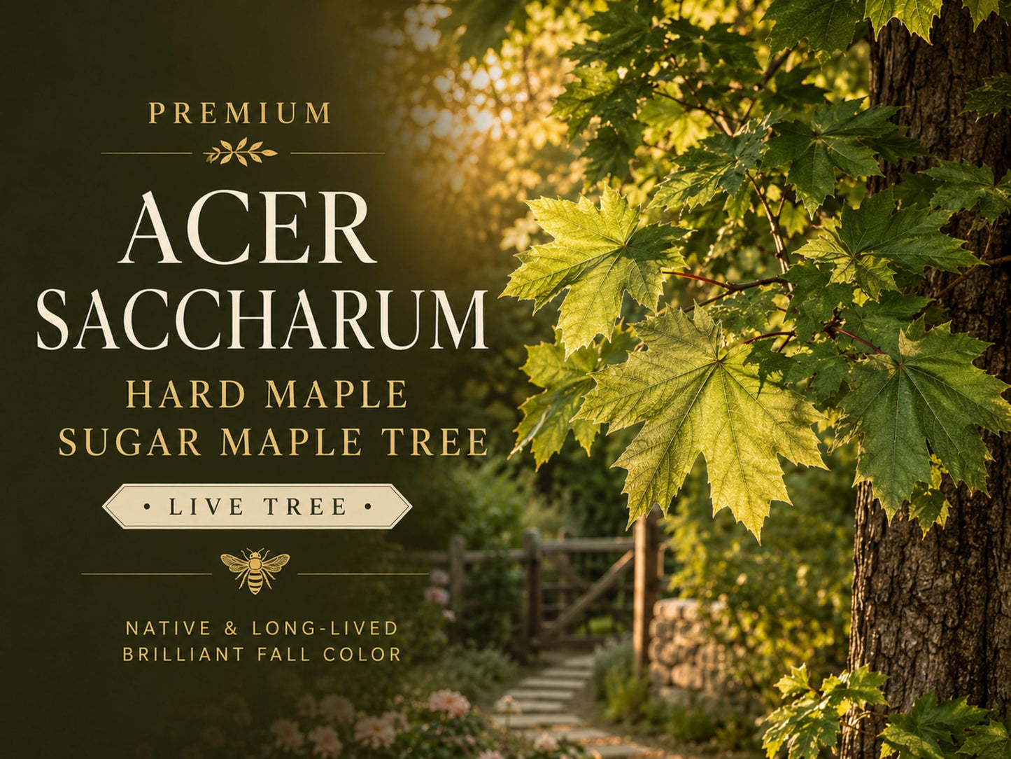 Sugar Maple Bare Root Tree 12-24in Acer saccharum Deciduous Hardwood with Vibrant Fall Foliage for Shade Gardens and Landscapes