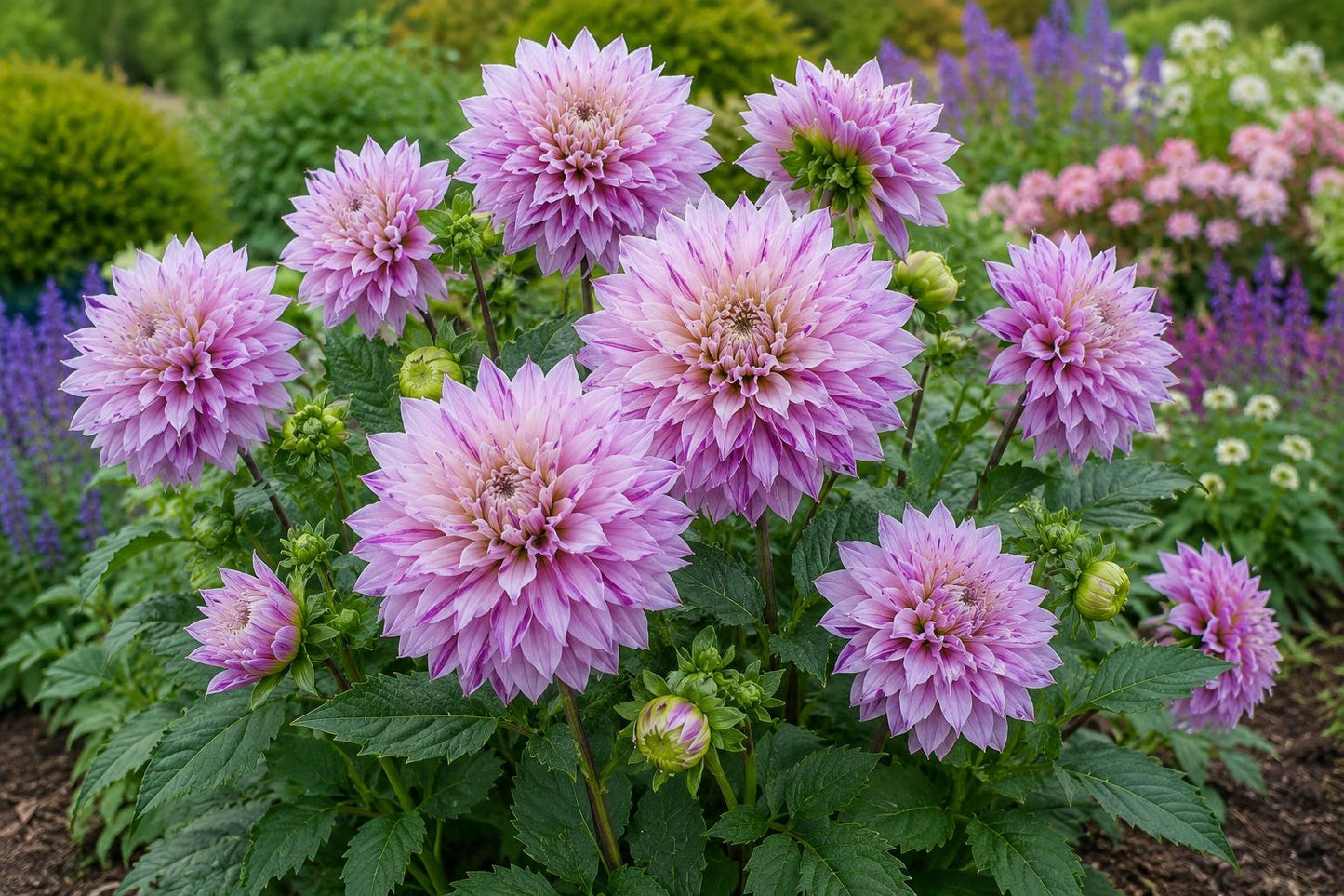Dinnerplate Dahlia Tuber Clump, Labyrinth Two Tone Flower, Dahlia pinnata, Eye-Catching Blooms for Garden or Cut Flowers