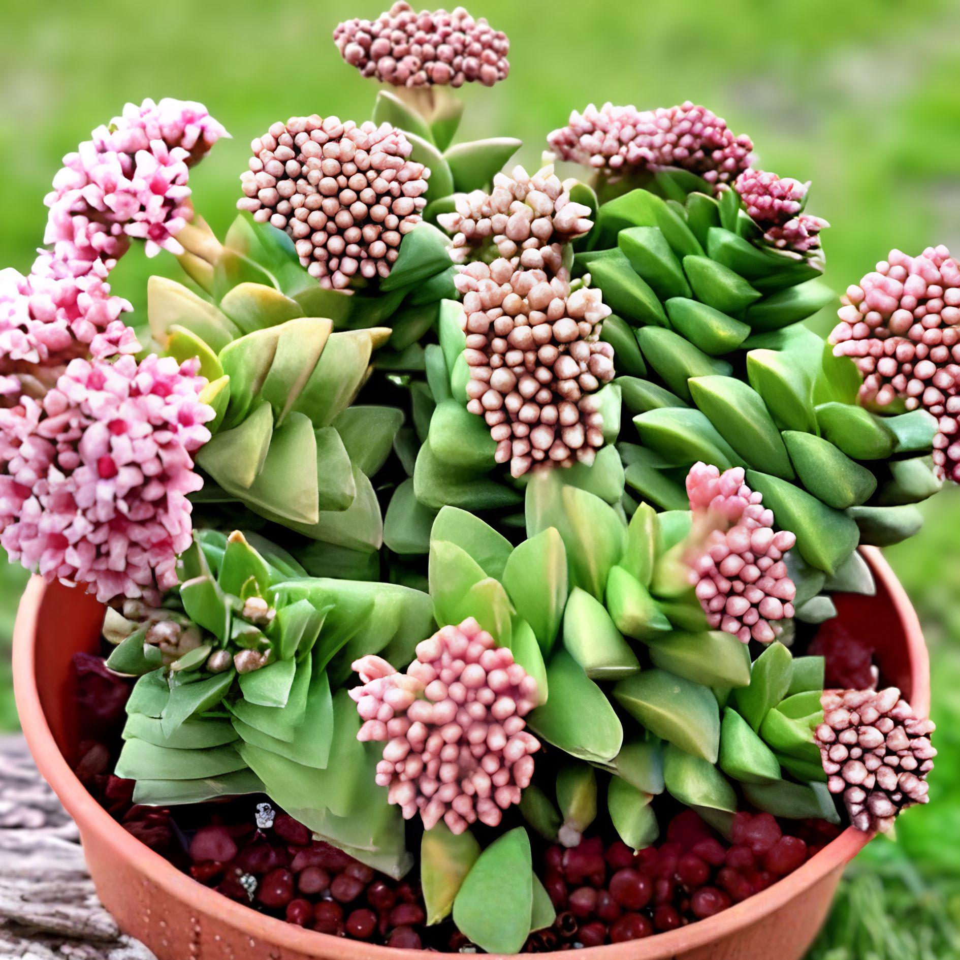 Live Rooted Succulent Plant - Bride’s Bouquet Crassula - Pink Blooming Succulent - Crassula spp. - 1 Plant