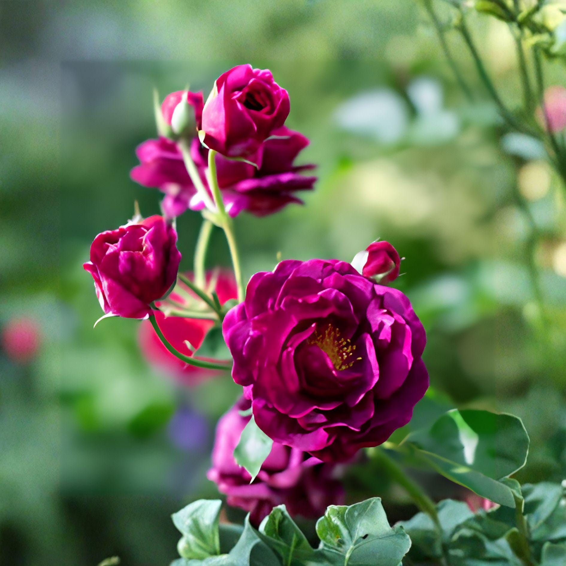 Burgundy Iceberg Rose Cuttings - 3 Unrooted 6" Red Flowering Shrubs - Rosa spp. for Easy Propagation and Vibrant Gardens