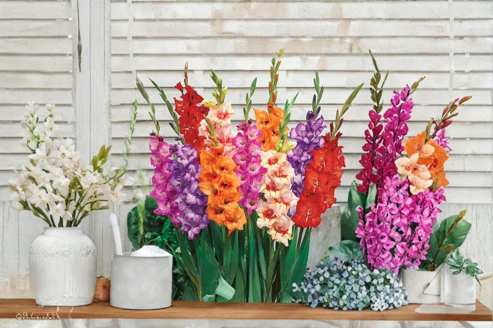 Mixed Gladiolus Bulbs 30 Count - Colorful Perennial Flowering Plants - Gladiolus spp. for Garden Beds & Borders