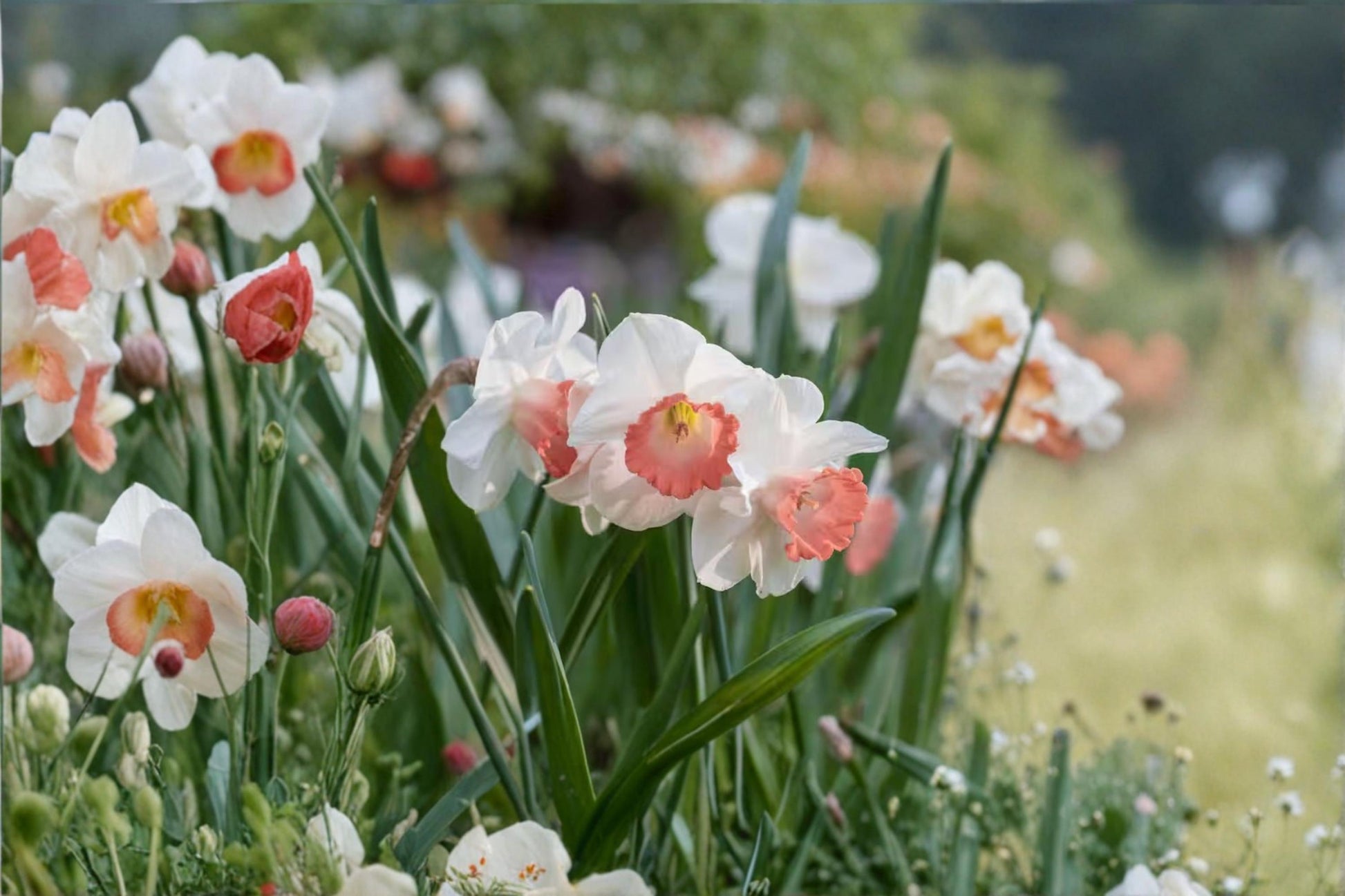 Daffodil Bulb - 1 Pink Charm Narcissus 'Pink Charm' - White Petals with Pink Center - Spring Flowering Perennial Plant