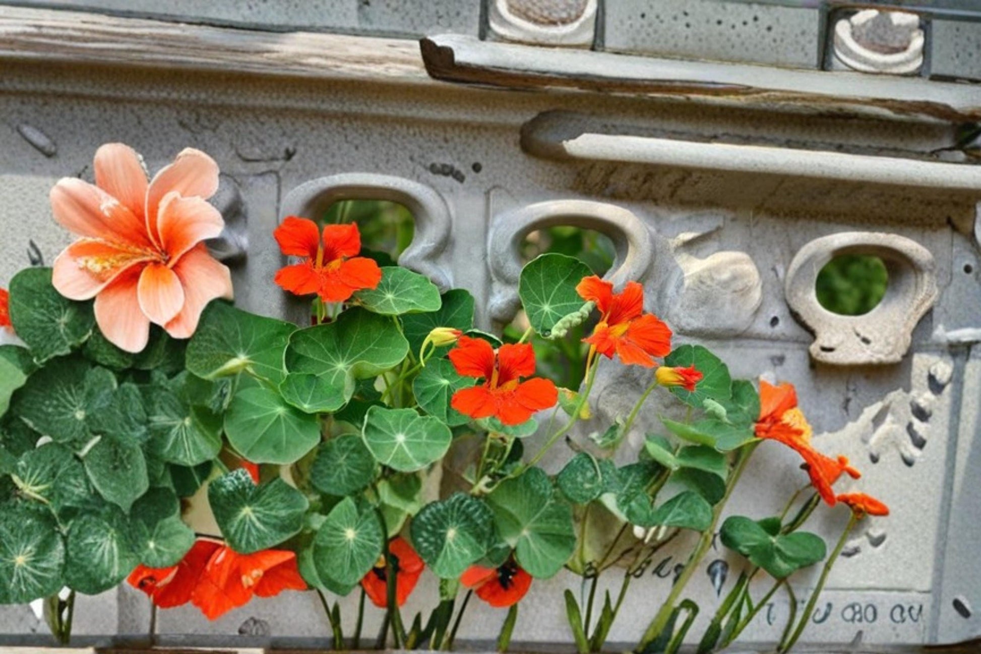 Trailing Nasturtium Seeds - 200 Mixed-Color Flower Seeds - Tropaeolum majus - Annual Flowering Vine for Containers & Gardens