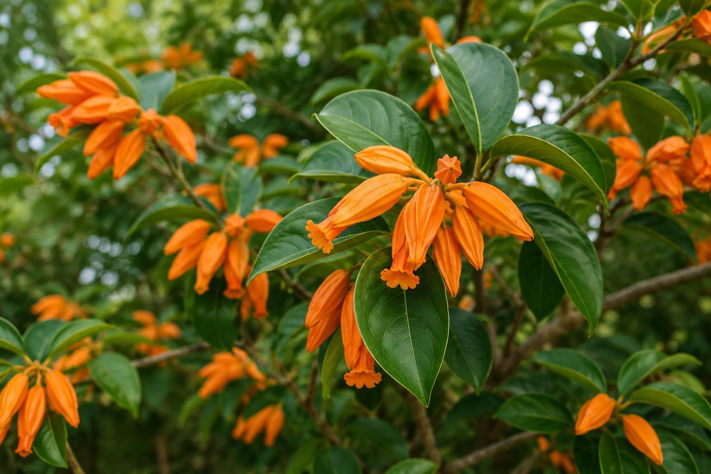 Juanulloa Gold Finger Bush Vine Plant - Rare Tropical Orange Flowers - Hummingbird Attracting - Juanulloa aurantiaca