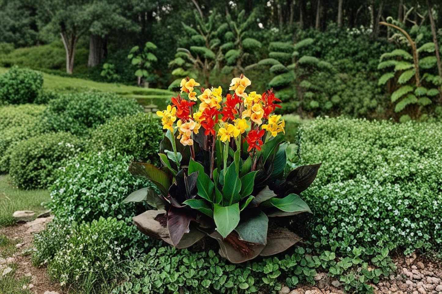 Mixed Canna Lily Bulb - Canna indica - Colorful Flowering Plant for Garden Beds & Containers, Full Sun, Tropical Perennial