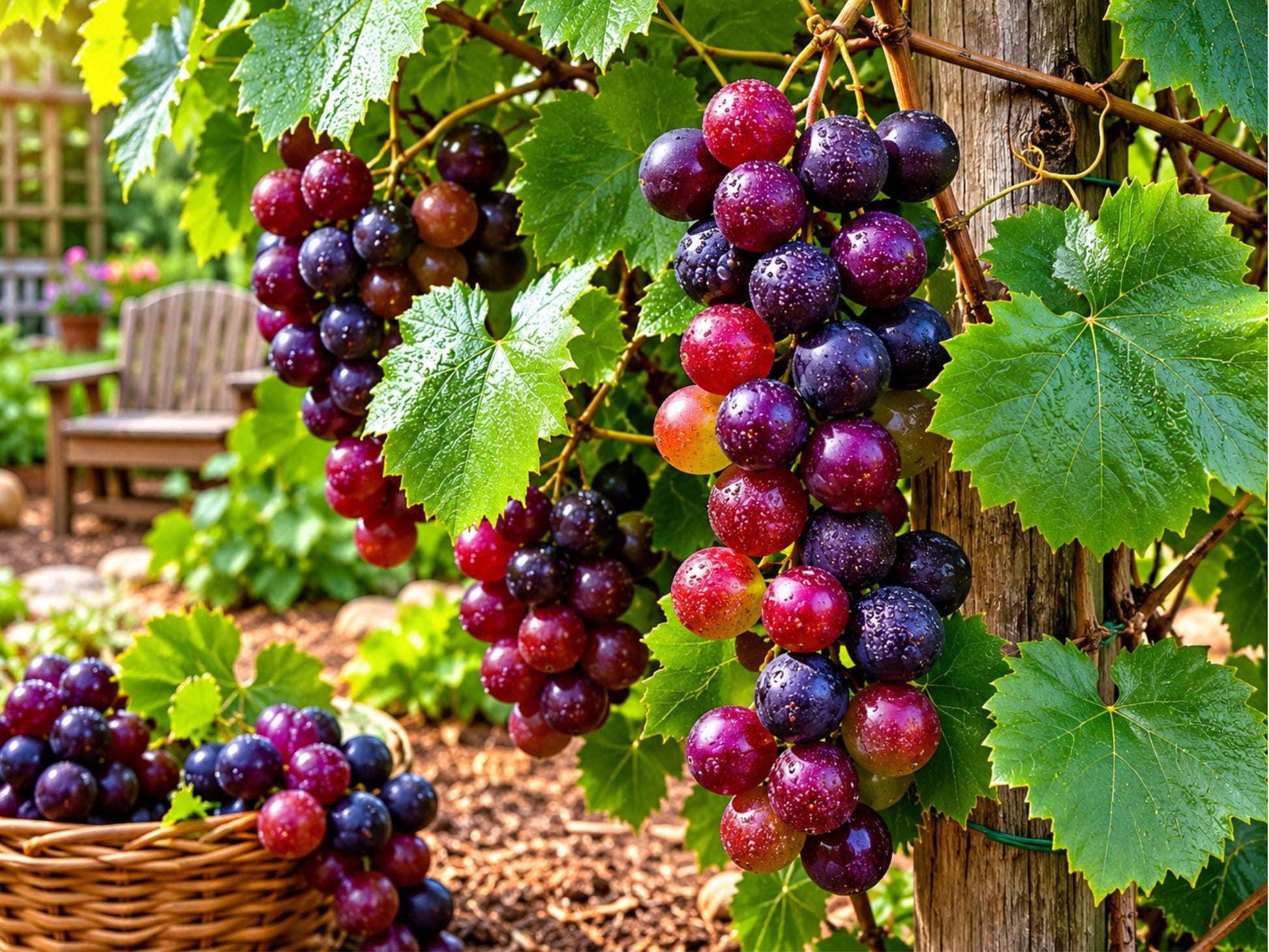 Carlos Muscadine Grape Vine 3-6" Bare Root Self-Fertile Vitis rotundifolia Bronze Fruit for Garden Trellis & Edible Landscaping